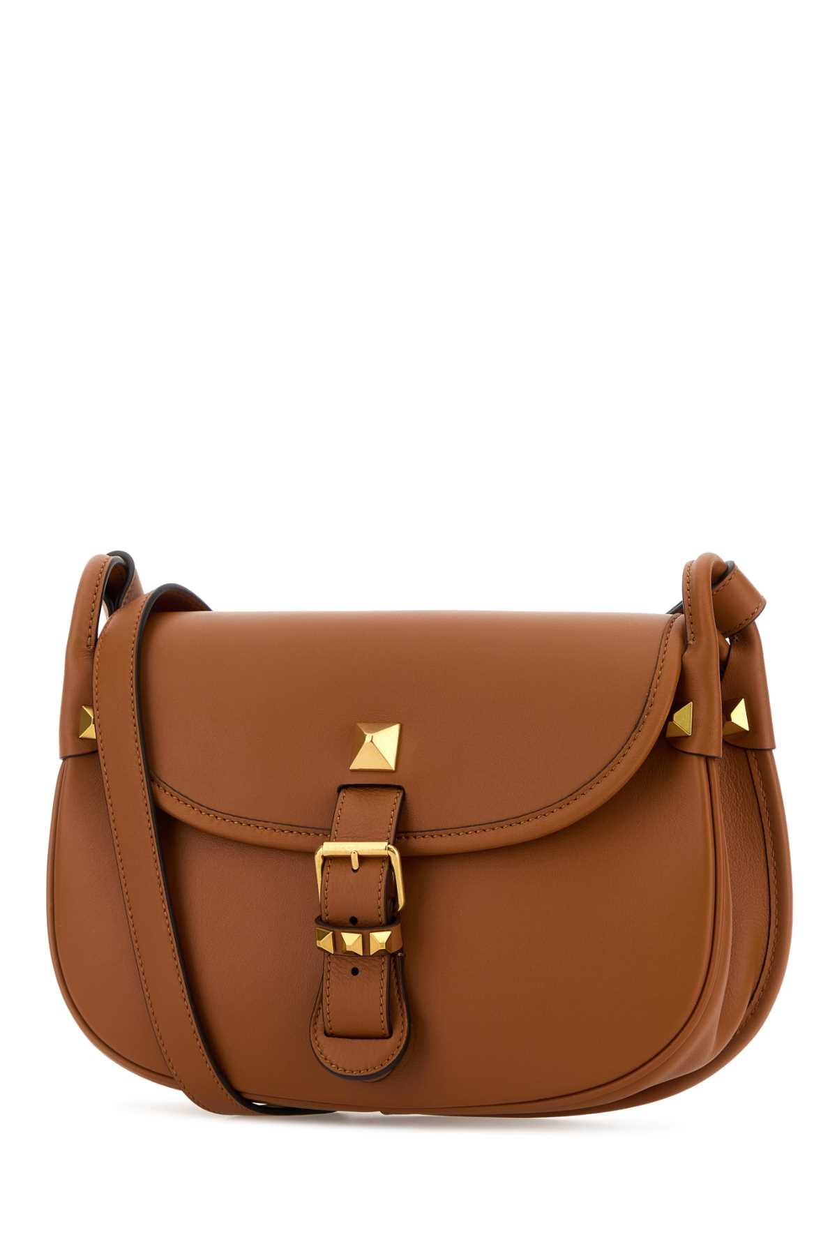Valentino Garavani Women Caramel Leather Flaneuse Crossbody Bag VALENTINO GARAVANI