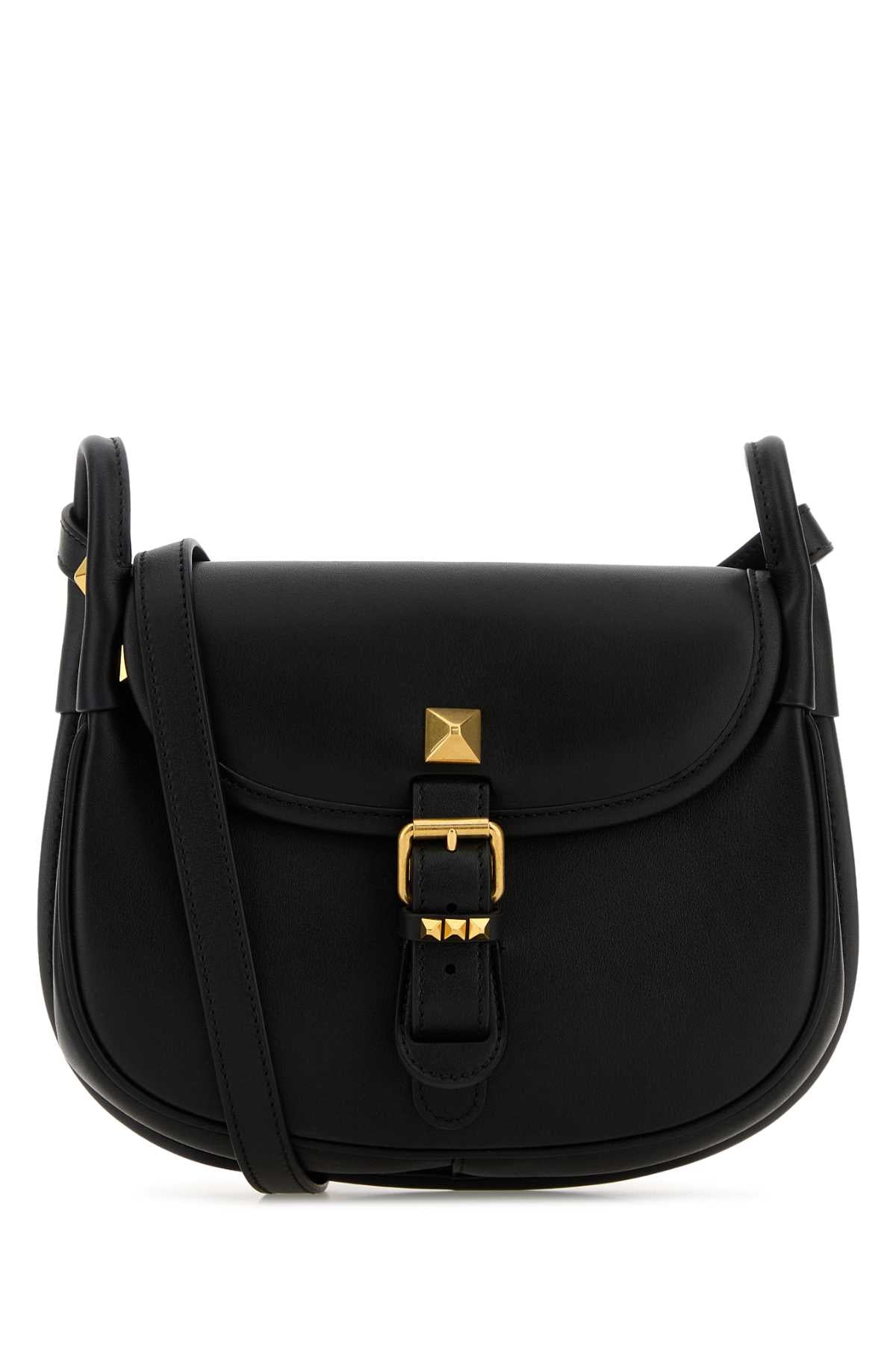 Valentino Garavani Women Black Leather Flaneuse Crossbody Bag VALENTINO GARAVANI