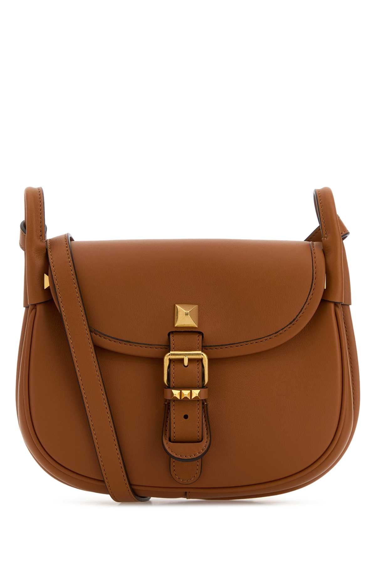 Valentino Garavani Women Caramel Leather Flaneuse Crossbody Bag VALENTINO GARAVANI
