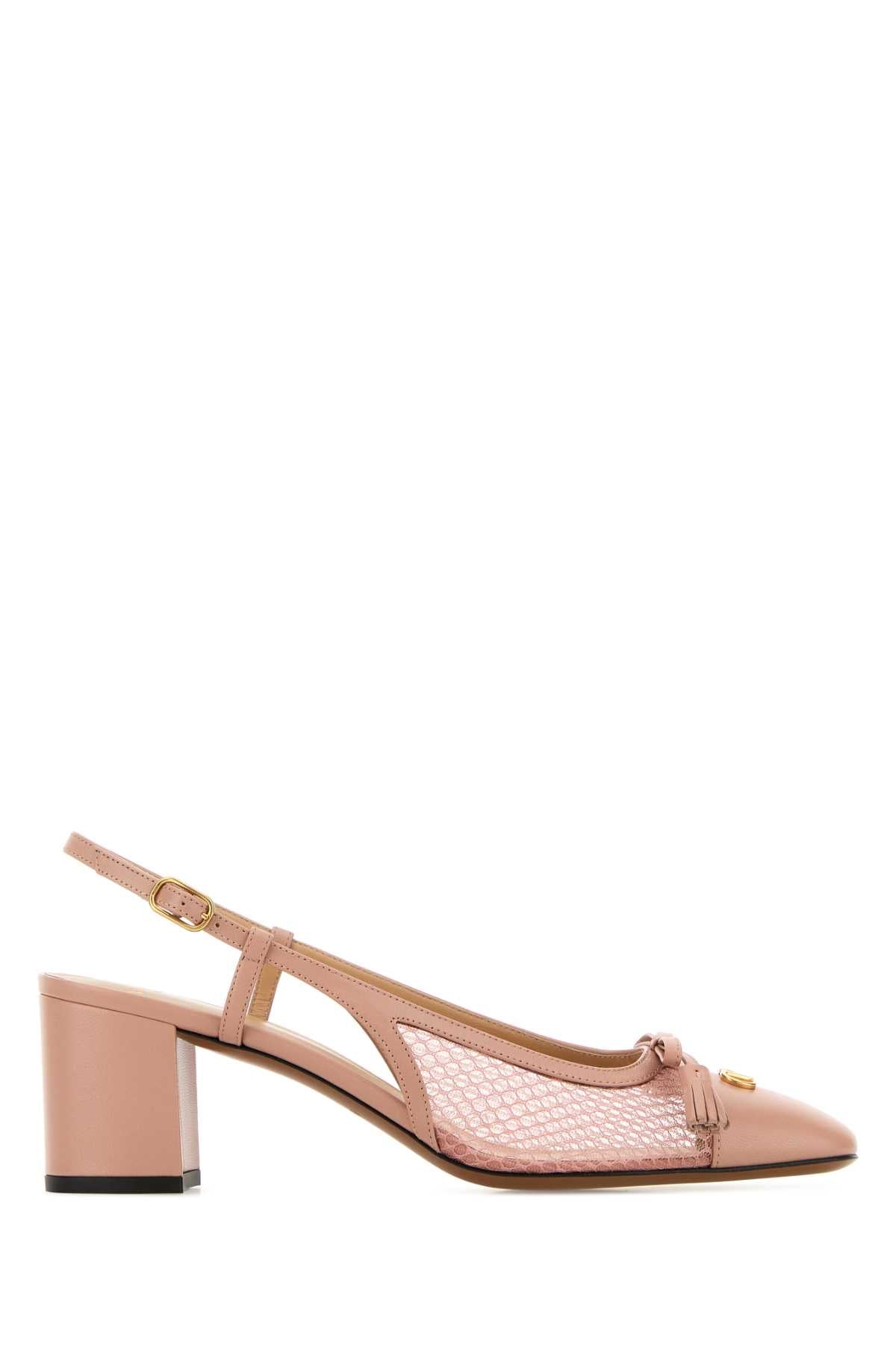 Valentino Garavani Women Pink Mesh Vlogo Signature Pumps VALENTINO GARAVANI