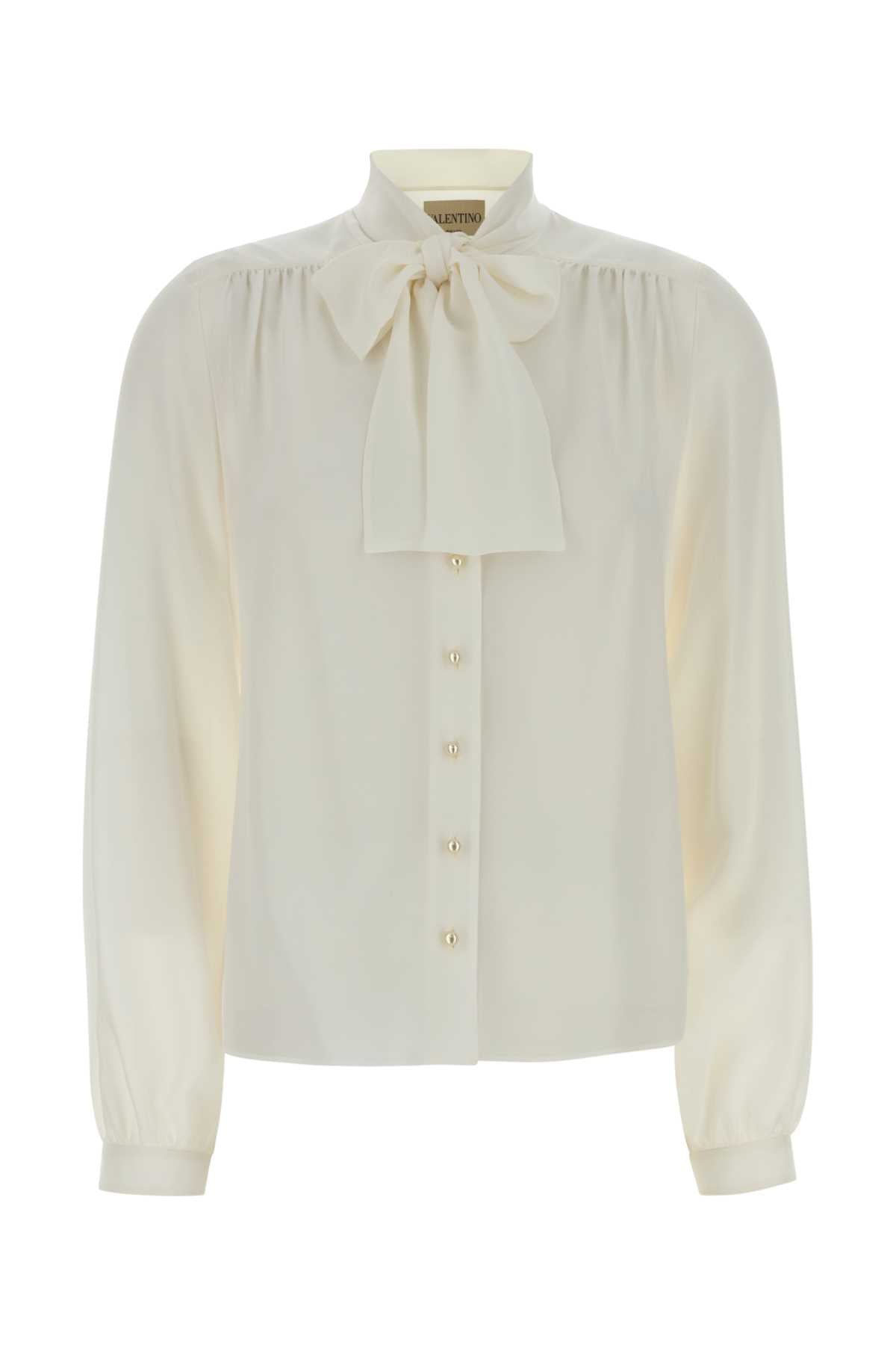 Valentino Garavani Women Ivory Crepe Shirt VALENTINO GARAVANI