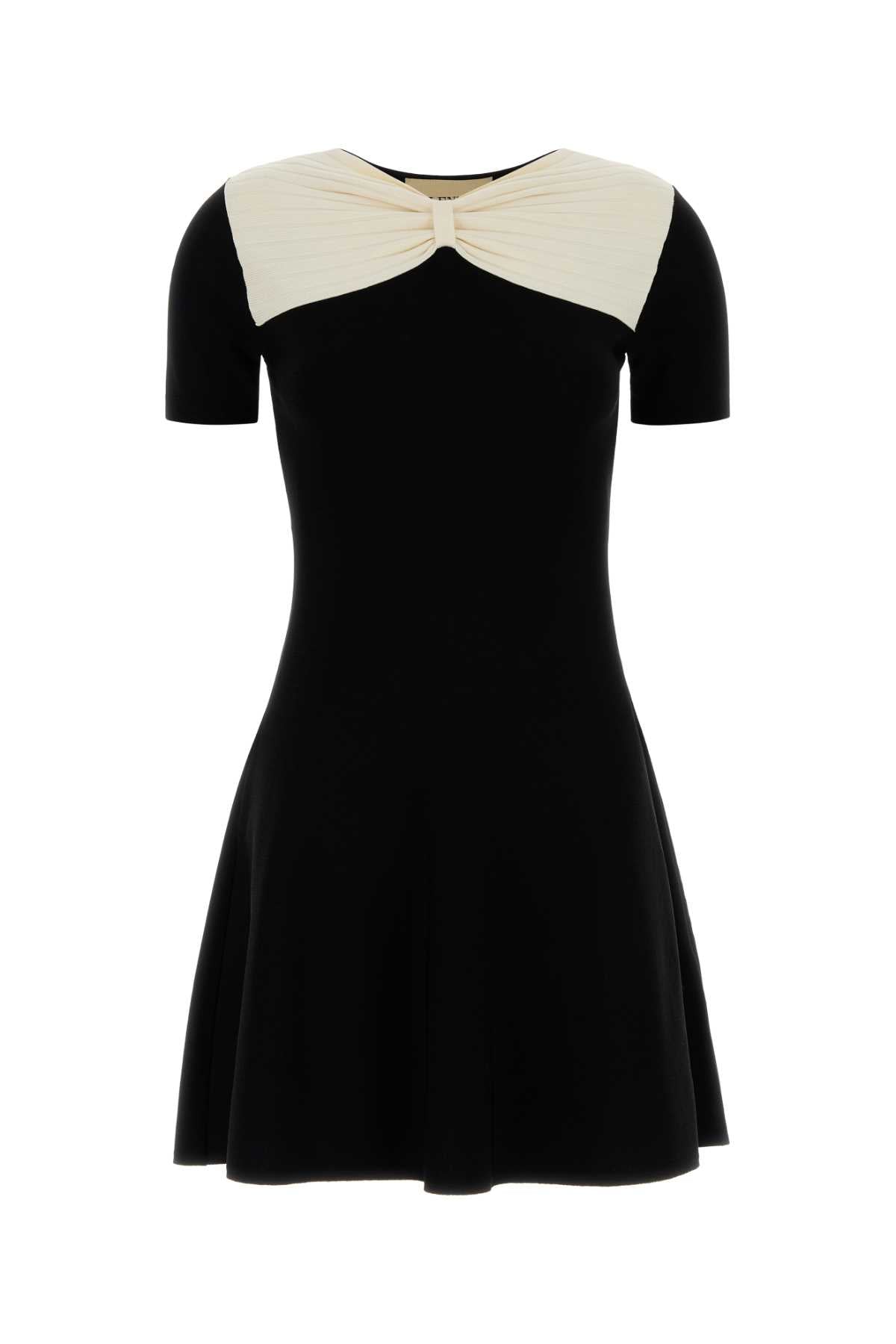 Valentino Garavani Women Black Viscose Blend Mini Dress VALENTINO GARAVANI