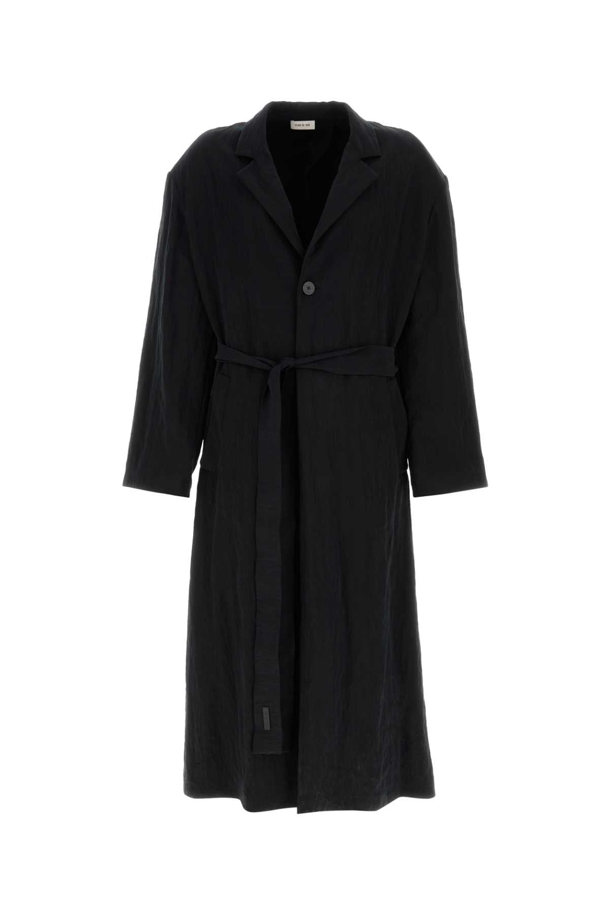 Fear Of God Men Black Lyocell Blend Trench Coat FEAR OF GOD