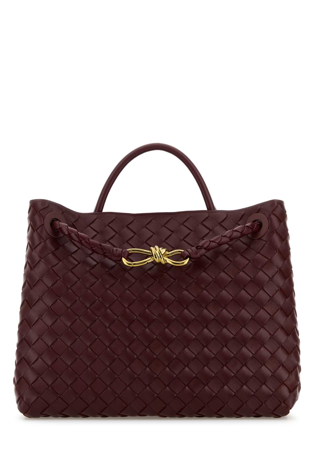 Bottega Veneta Women Burgundy Leather Andiamo Medium Handbag BOTTEGA VENETA