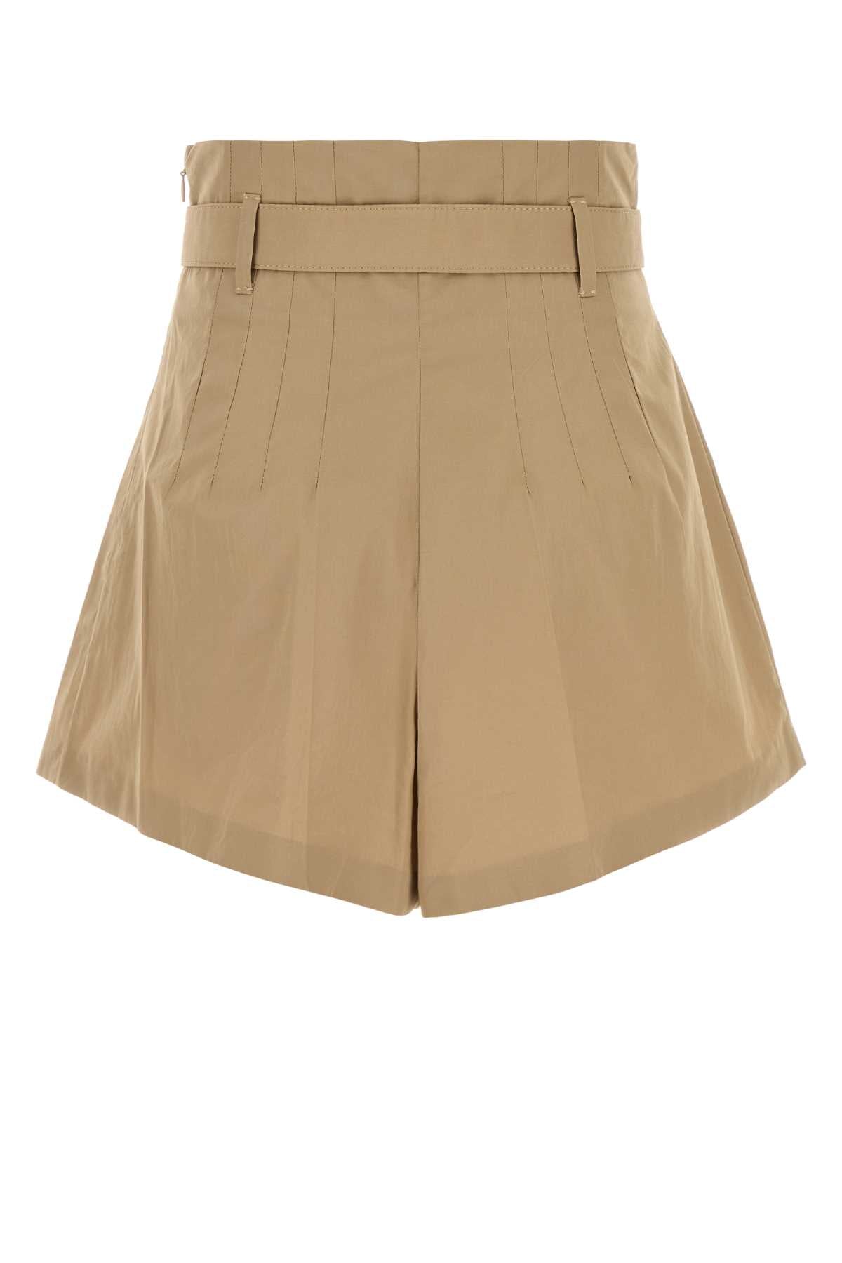 Prada Women Beige Poplin Shorts PRADA