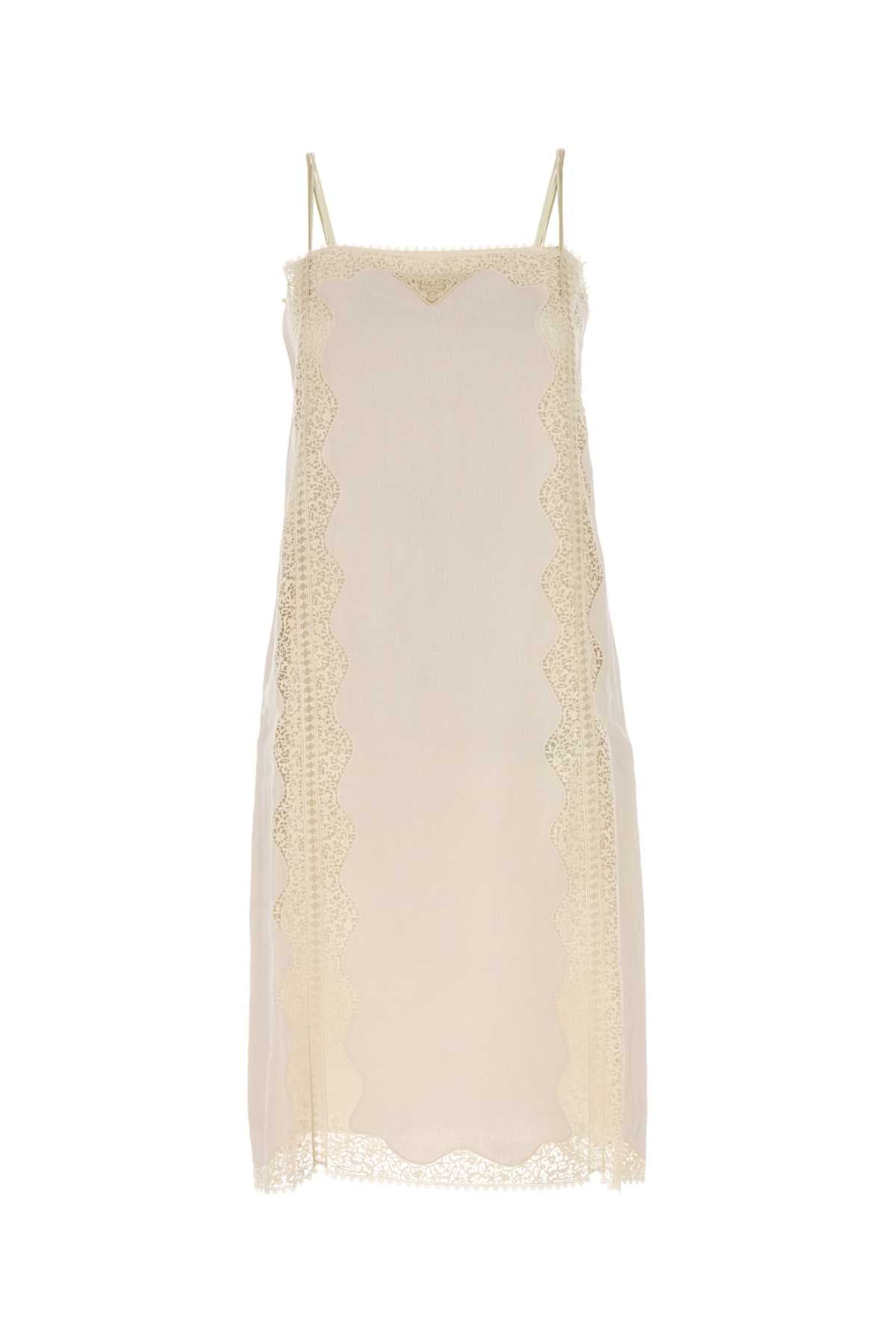 Prada Women Ivory Linen Dress PRADA