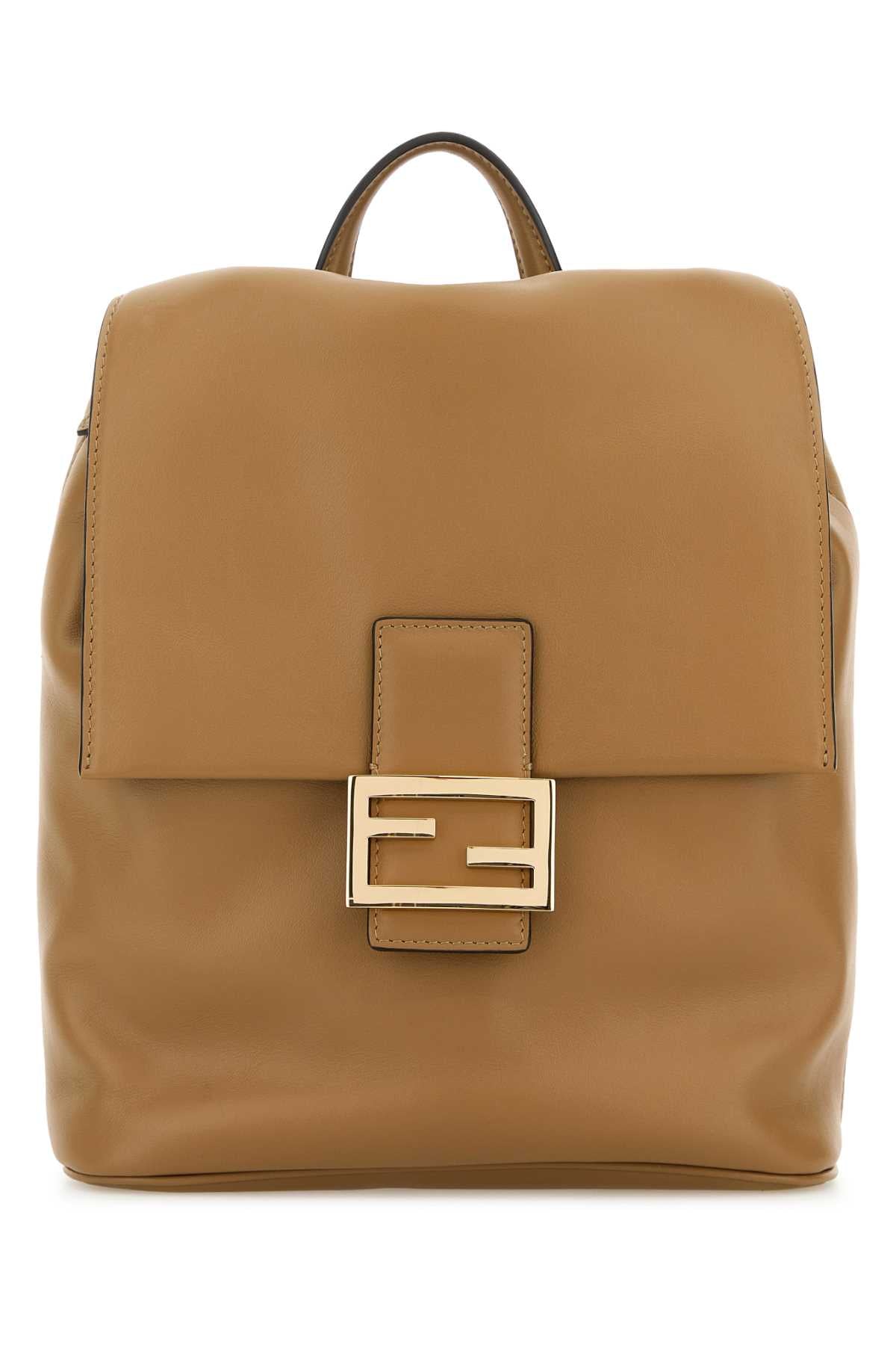 Fendi Women Camel Leather Backpack FENDI
