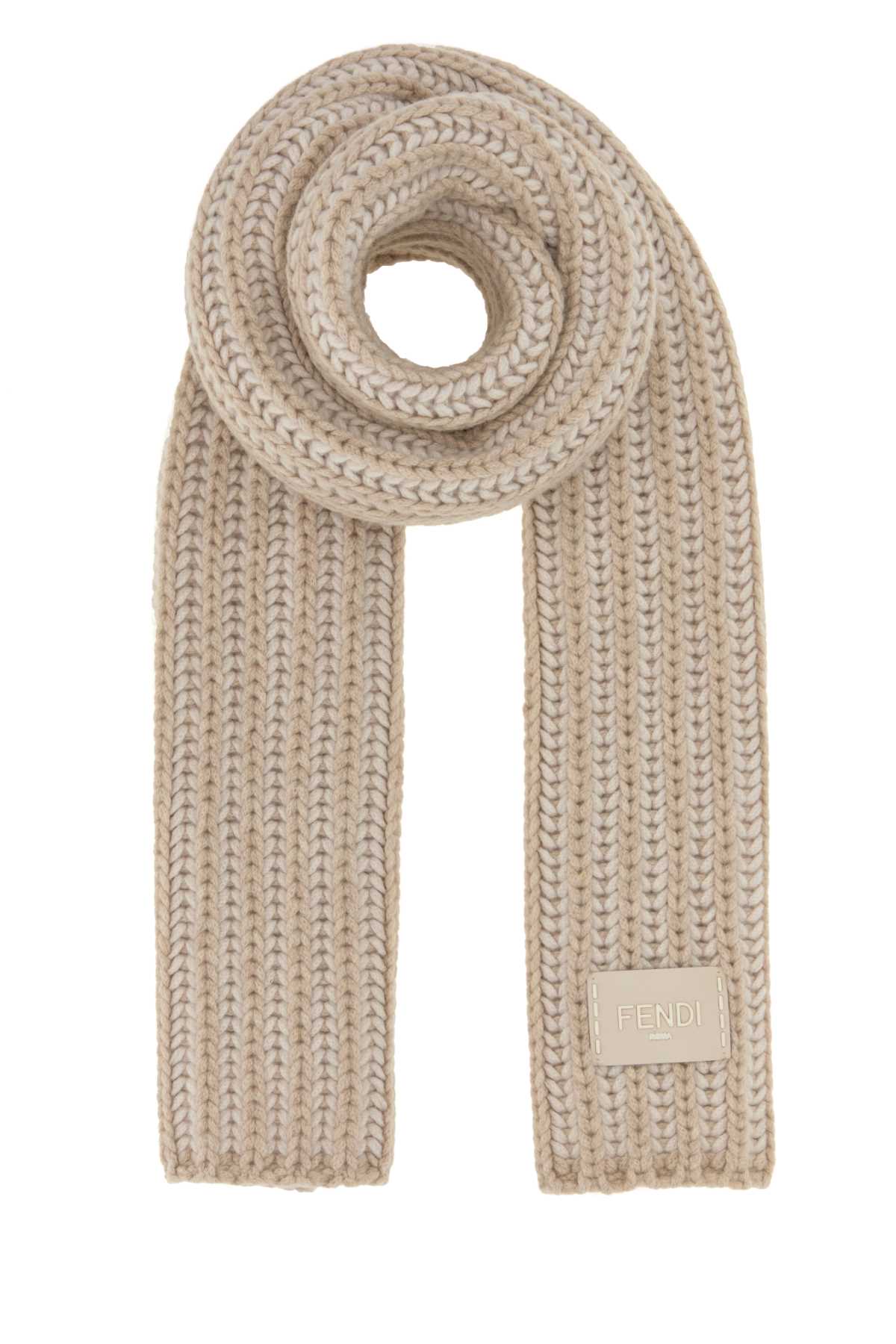 Fendi Women Sand Wool Blend Scarf FENDI