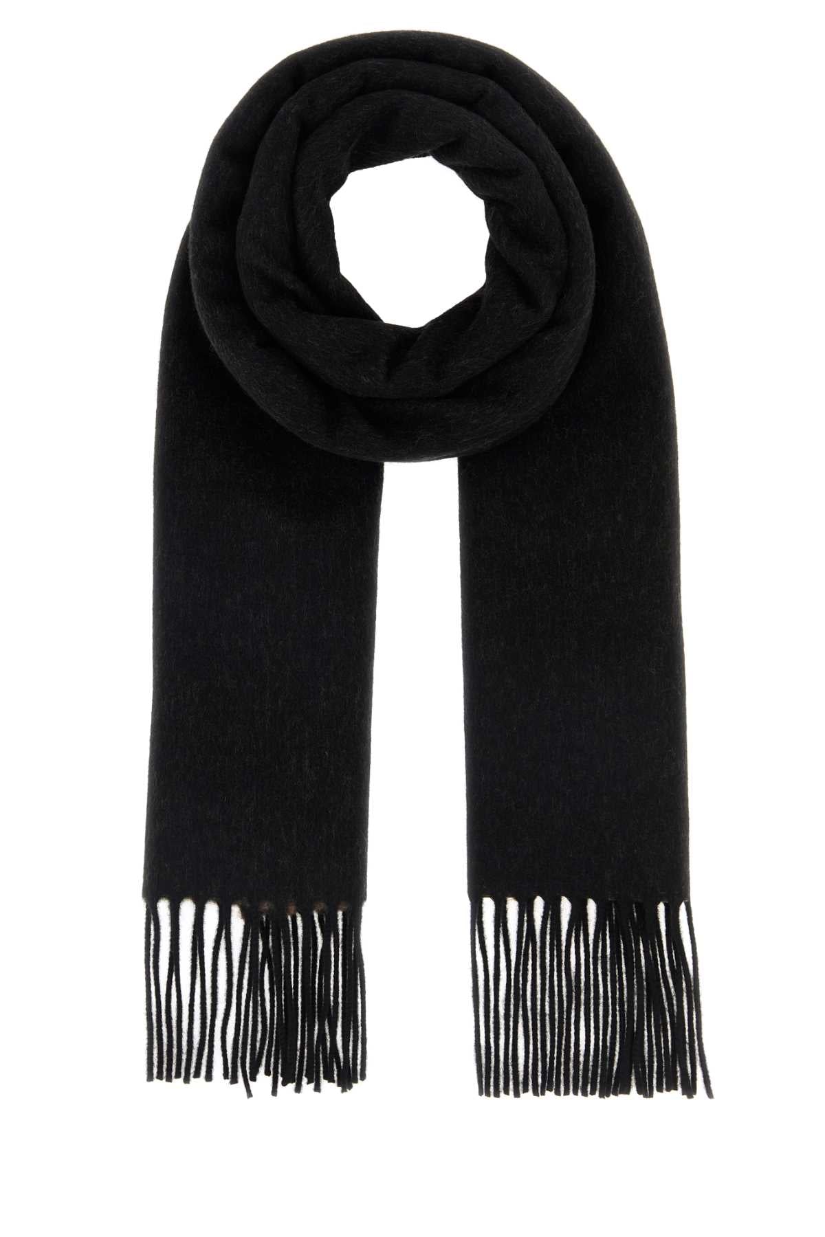 Fendi Men Black Wool Blend Scarf FENDI