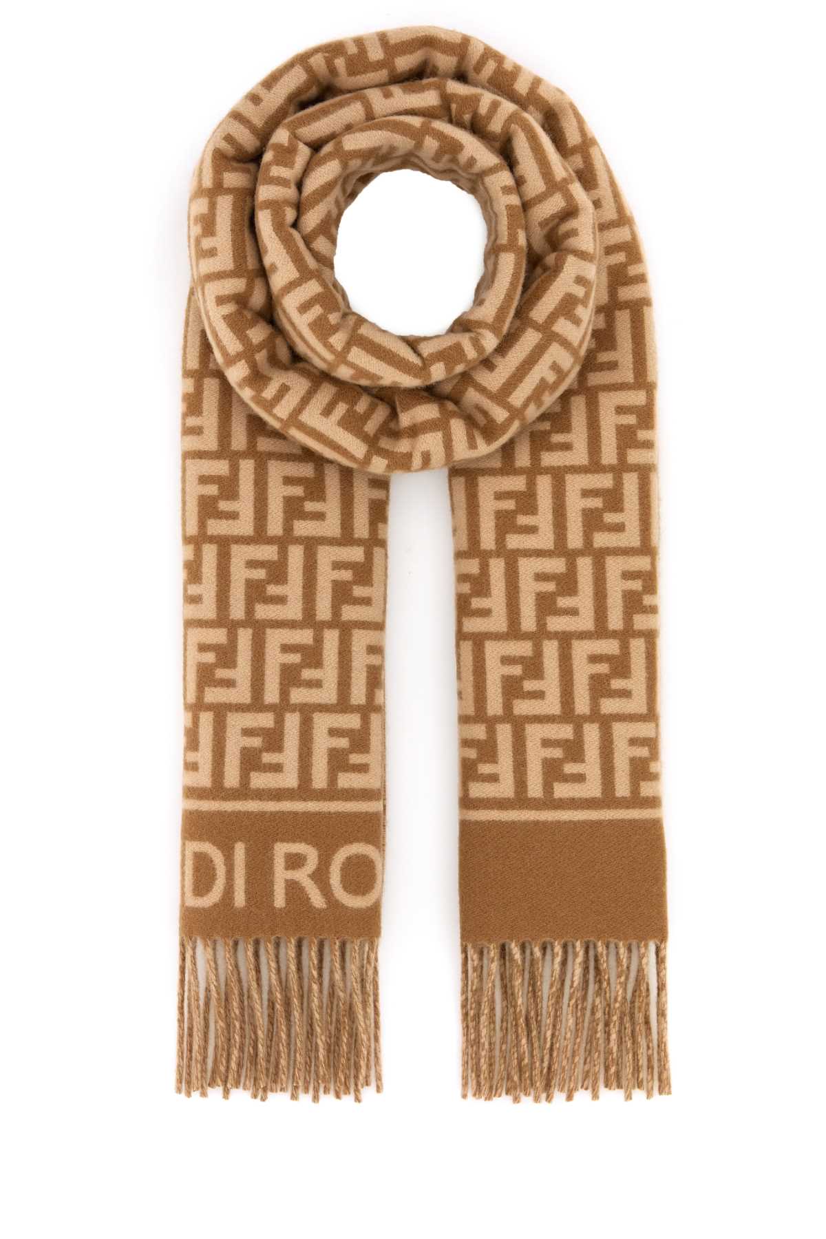 Fendi Women Embroidered Wool Blend Scarf FENDI