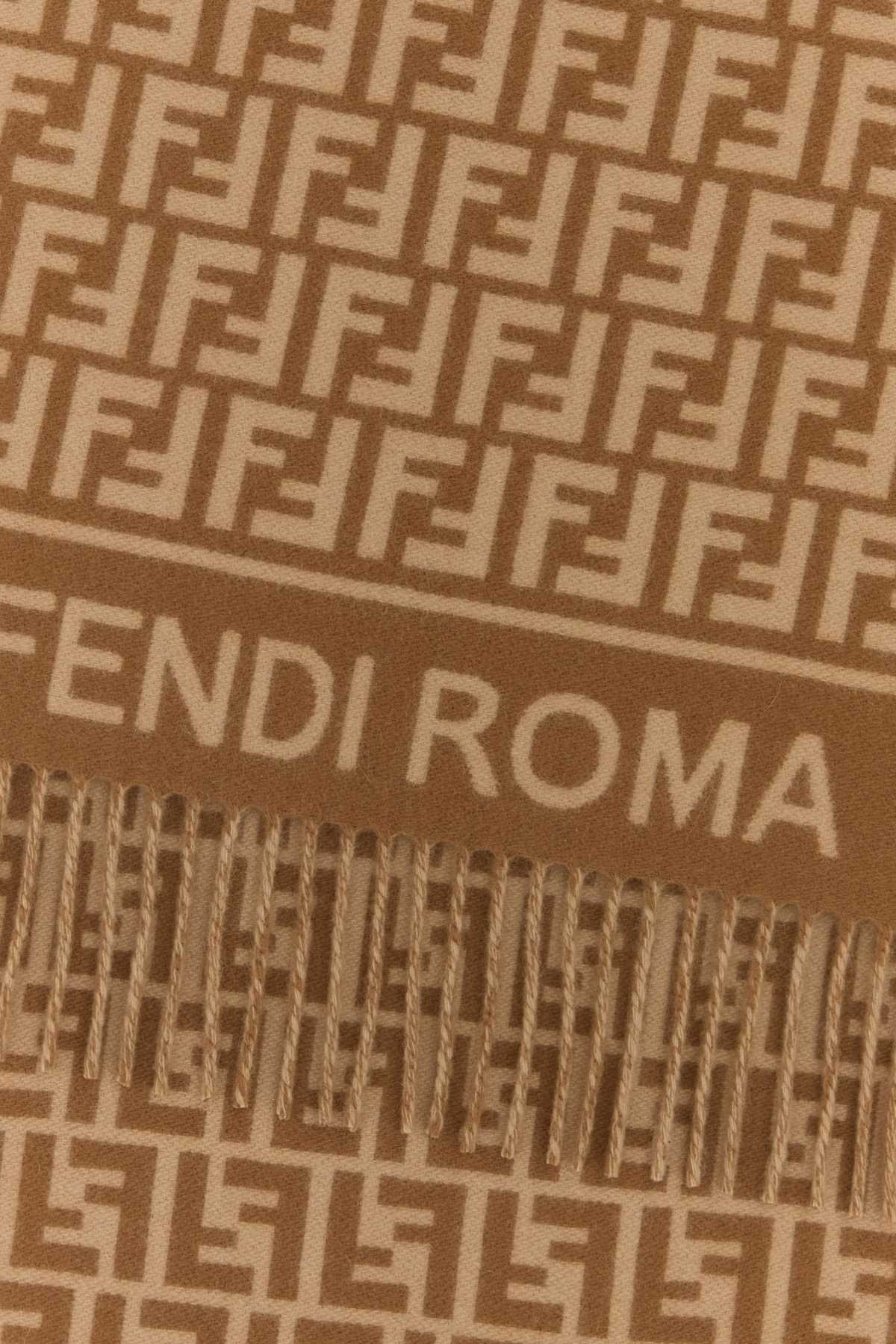 Fendi Women Embroidered Wool Blend Scarf FENDI
