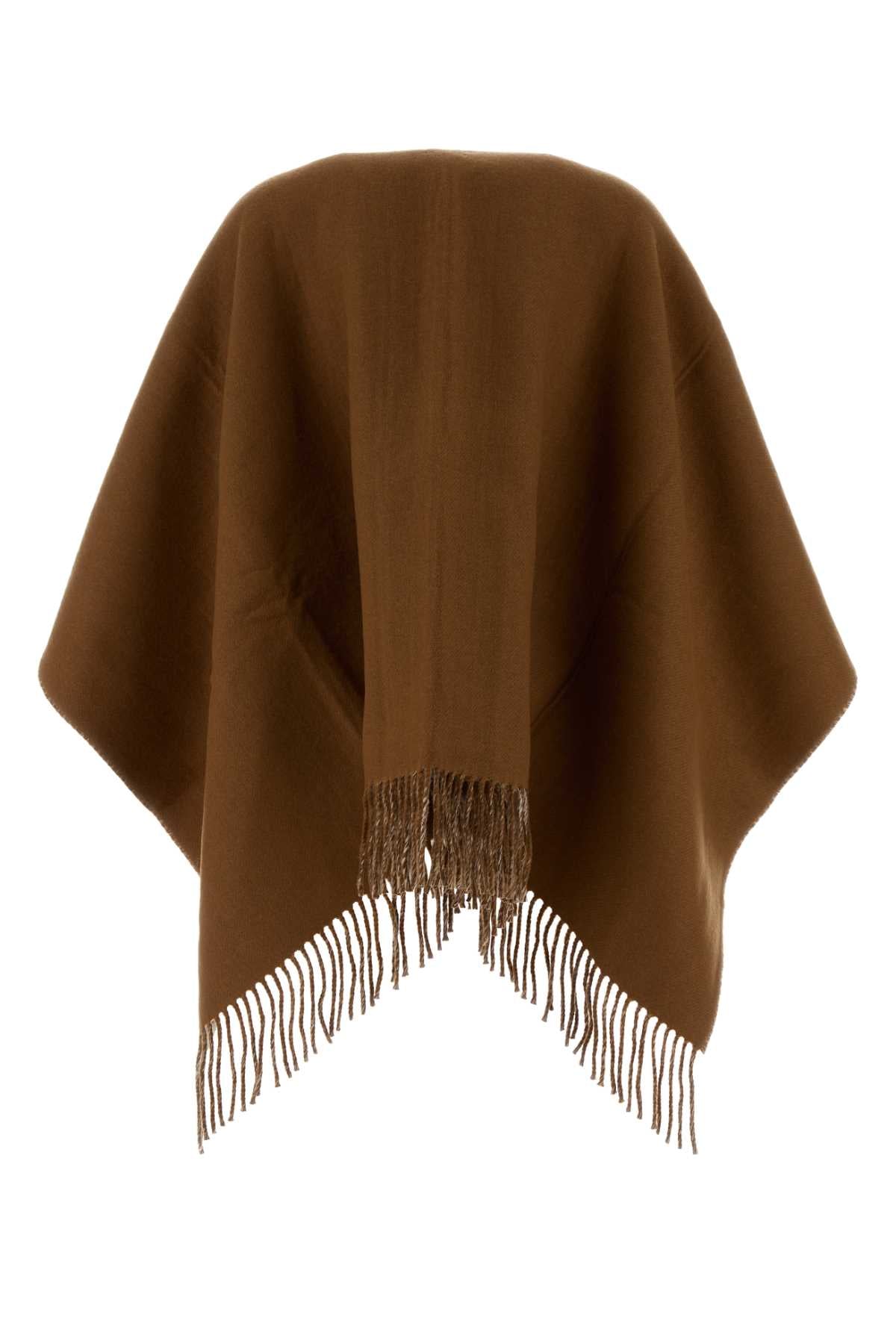 Fendi Women Biscuit Wool Blend Reversible Cape FENDI
