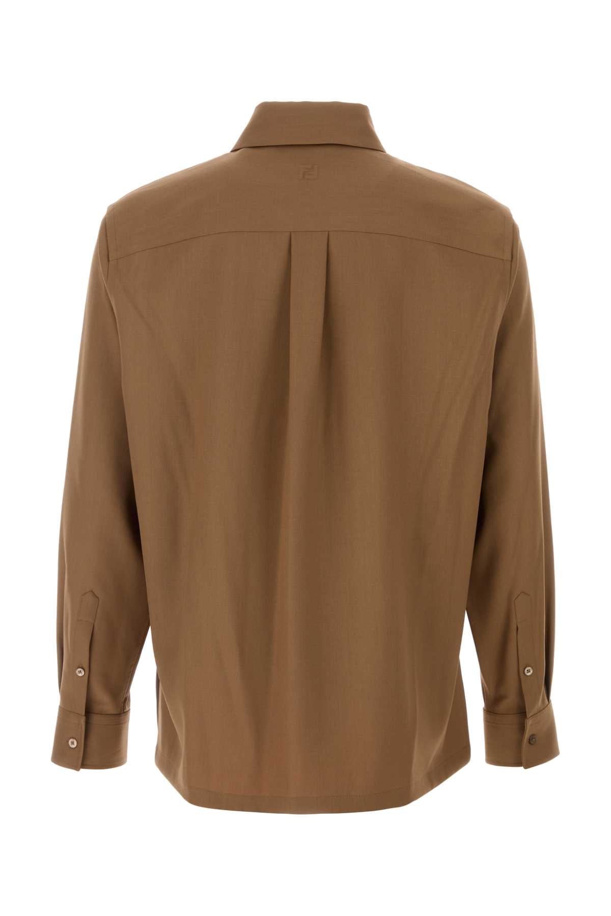 Fendi Men Camel Wool Shirt FENDI