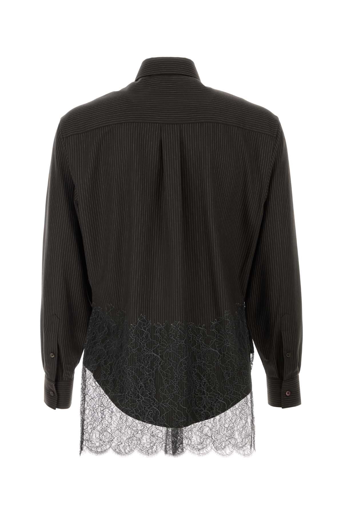 Fendi Men Embroidered Wool Shirt