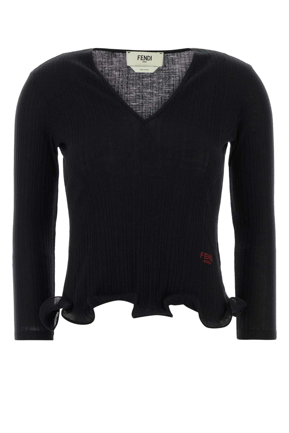 Fendi Women Black Wool Top FENDI