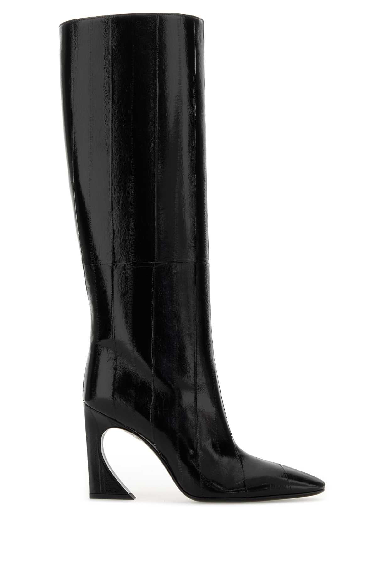 Fendi Women Black Leather Fendi Arco Boots FENDI