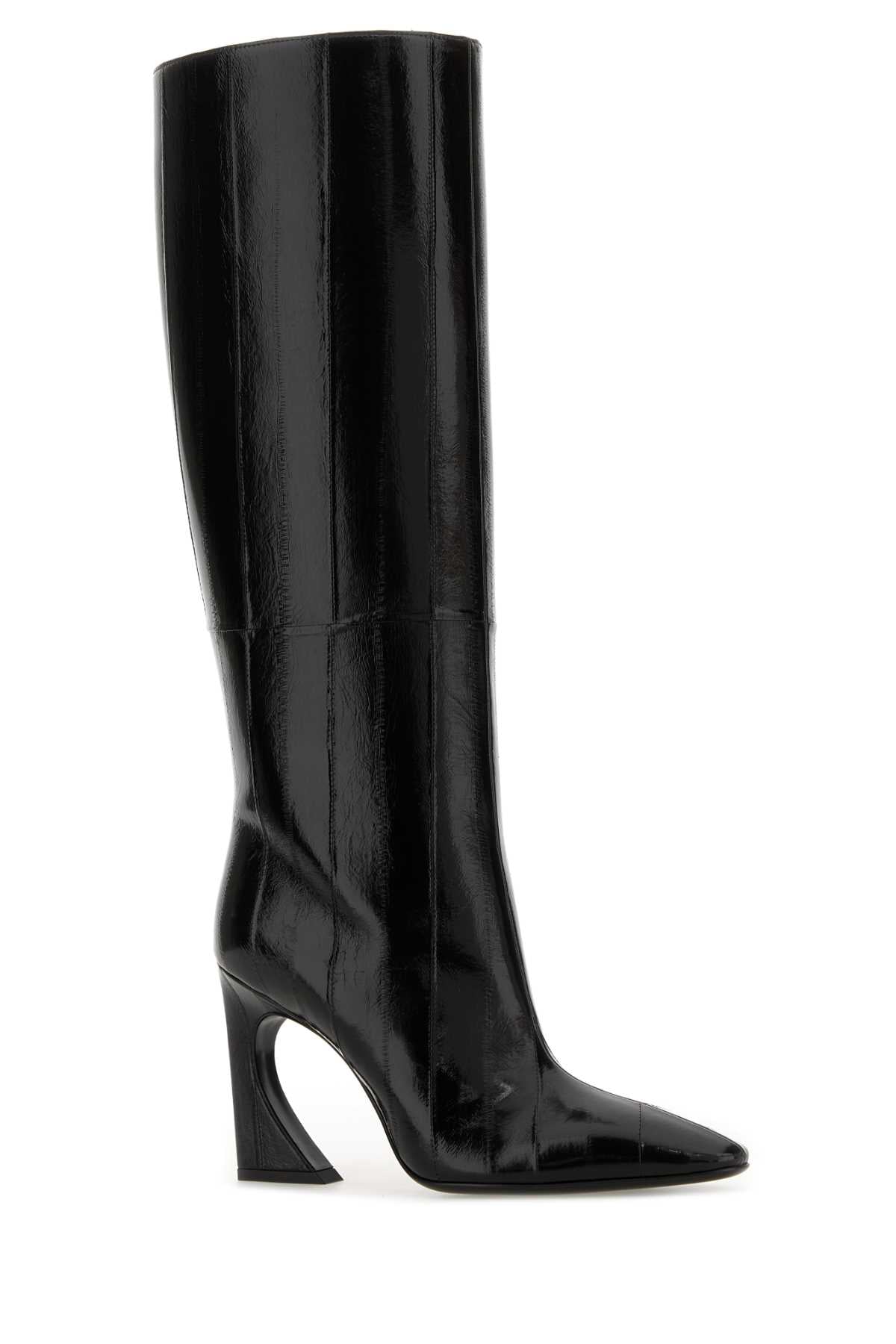 Fendi Women Black Leather Fendi Arco Boots FENDI