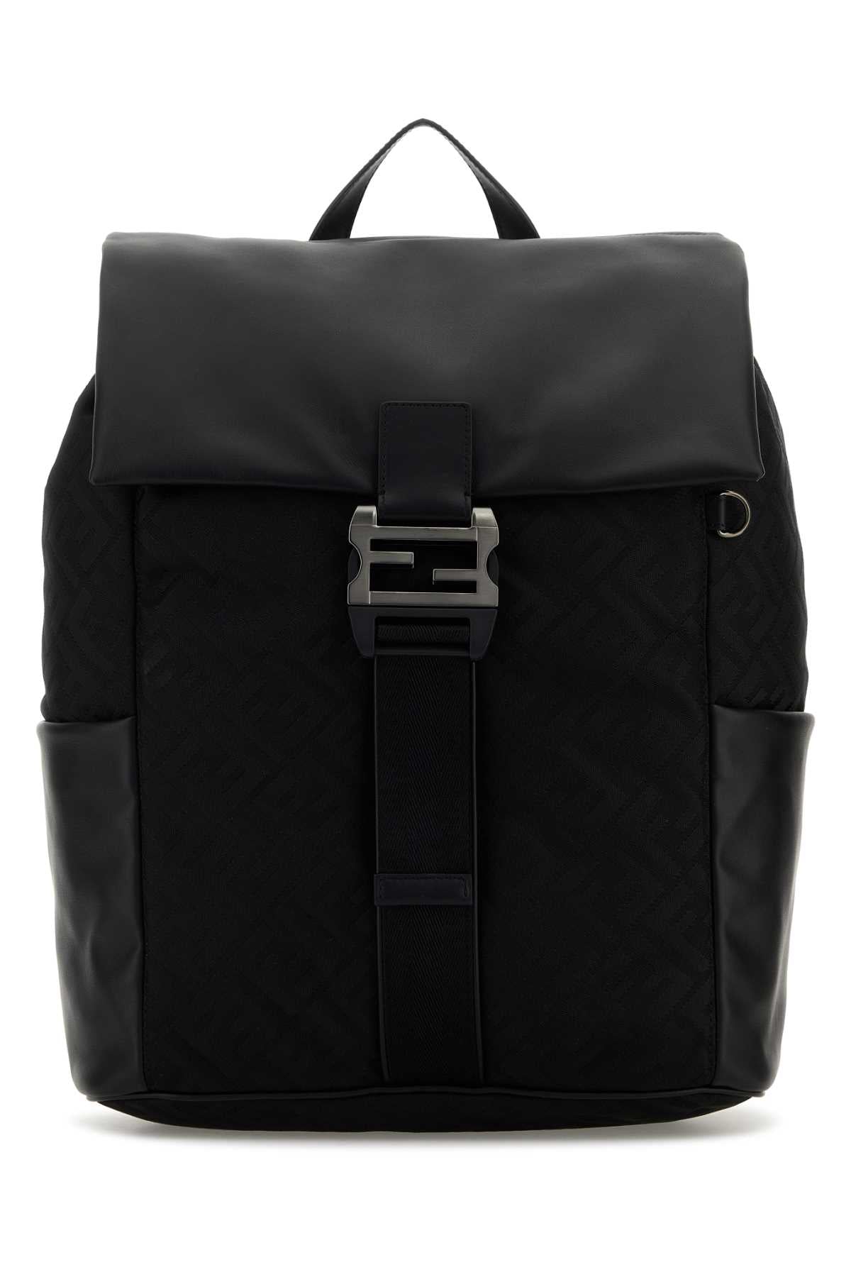 Fendi Men Black Nylon Fendi Flux Backpack FENDI