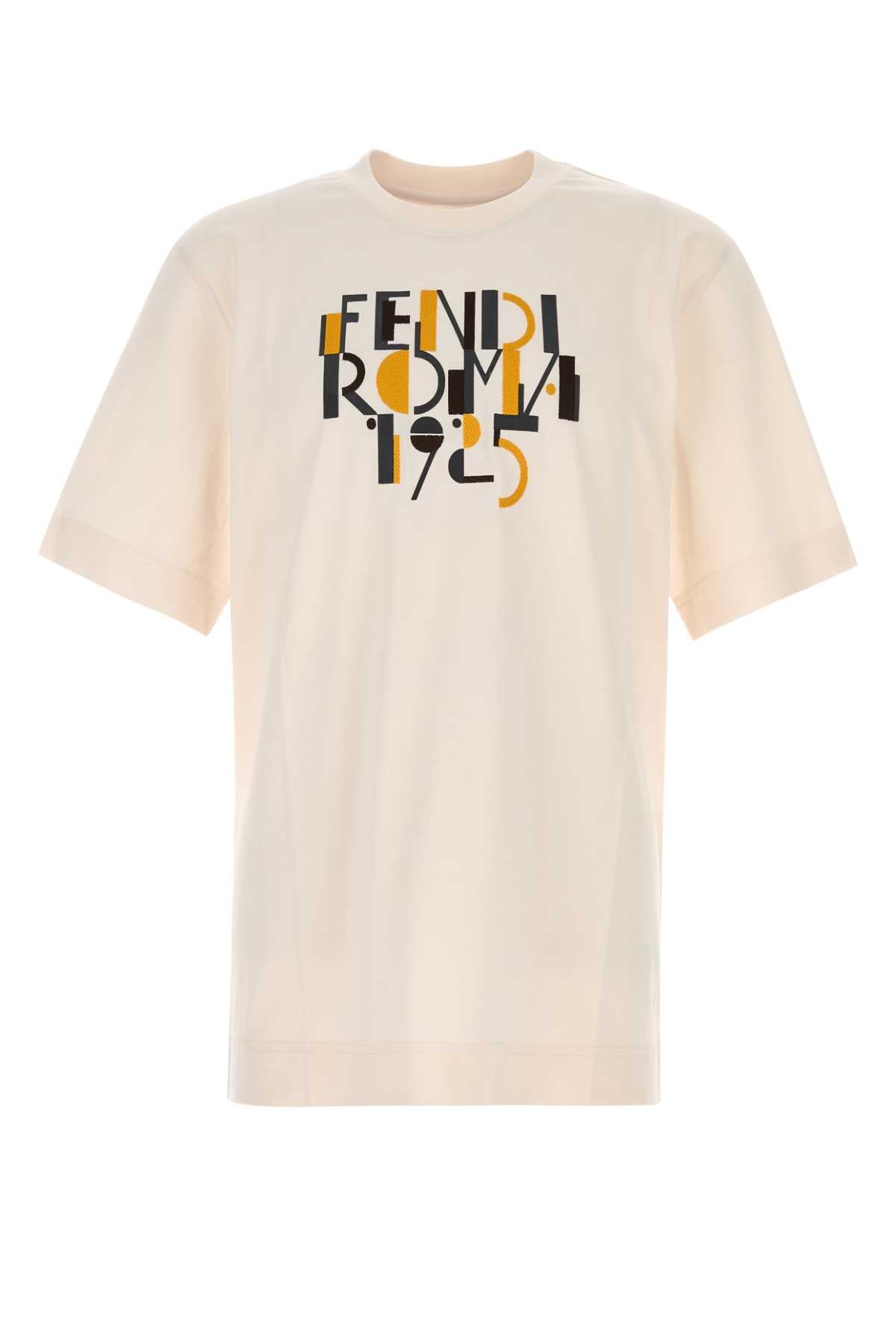 Fendi Men Ivory Cotton T-Shirt FENDI