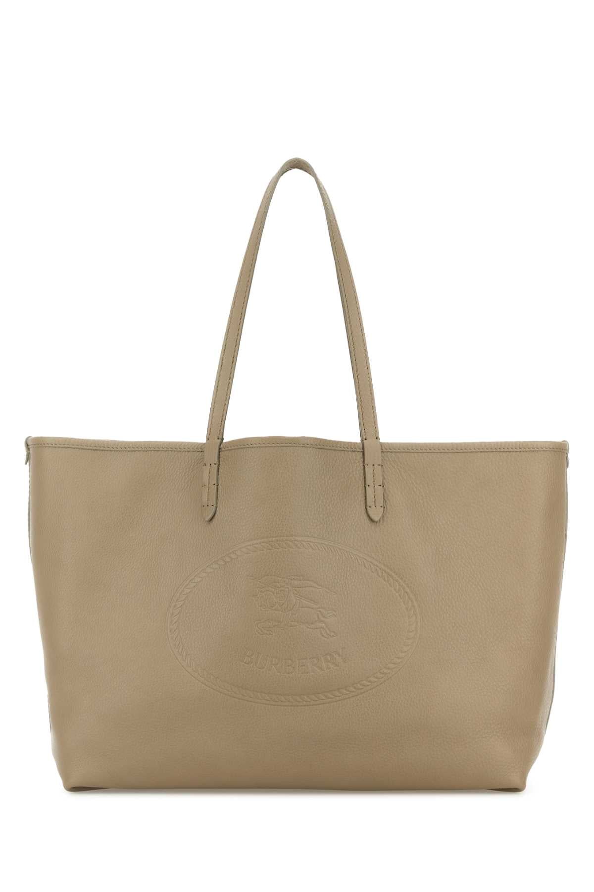 Burberry Women Cappuccino Leather Shopping Bag BURBERRY