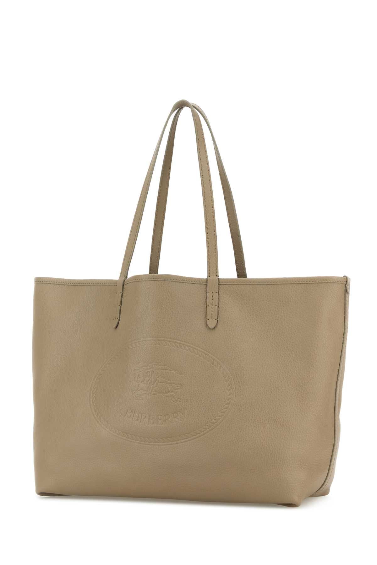 Burberry Women Cappuccino Leather Shopping Bag BURBERRY