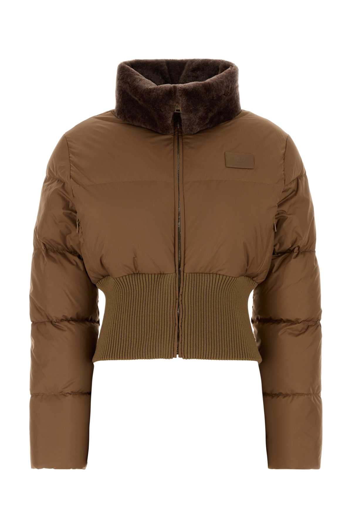 Fendi Women Camel Polyester Down Jacket FENDI