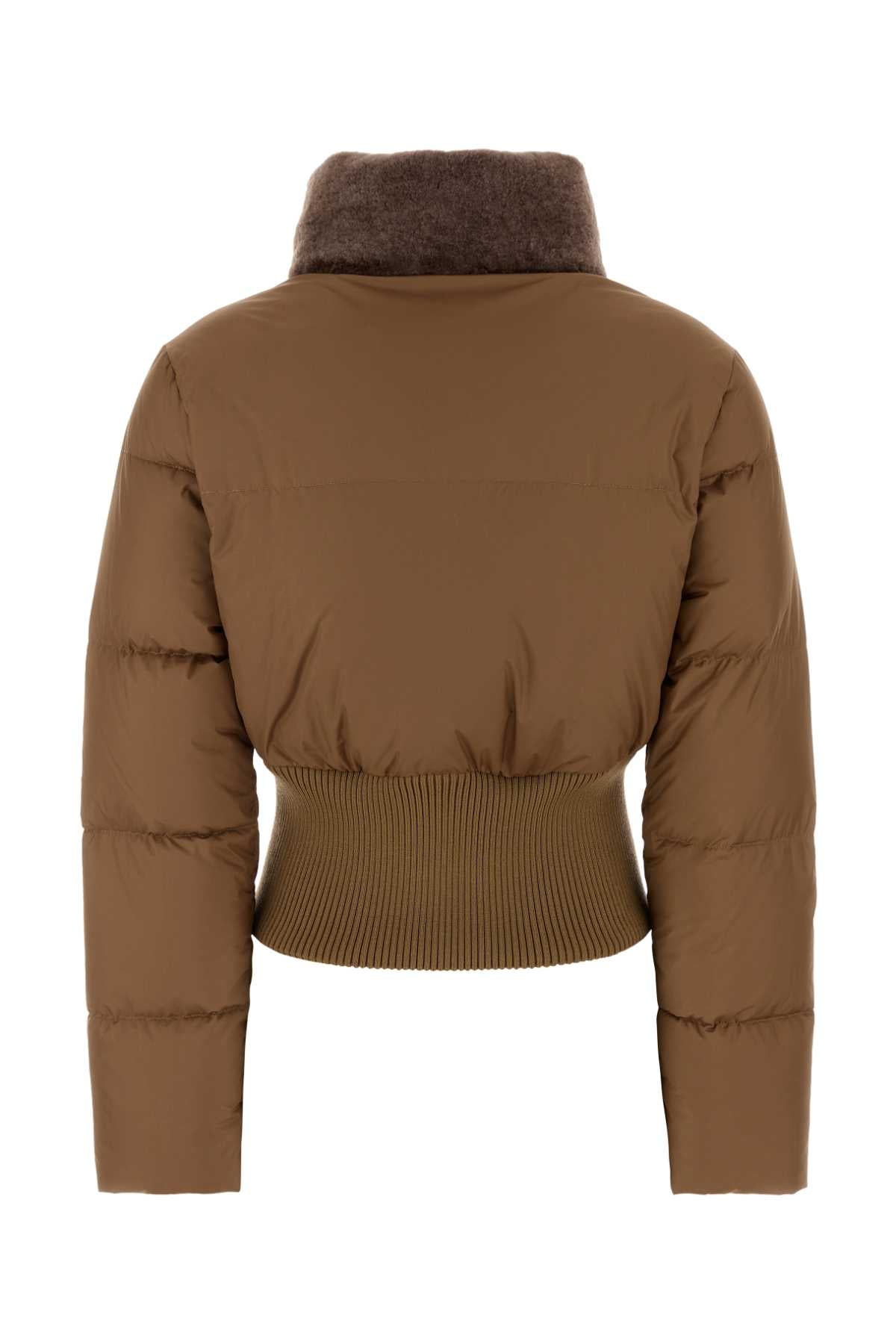 Fendi Women Camel Polyester Down Jacket FENDI