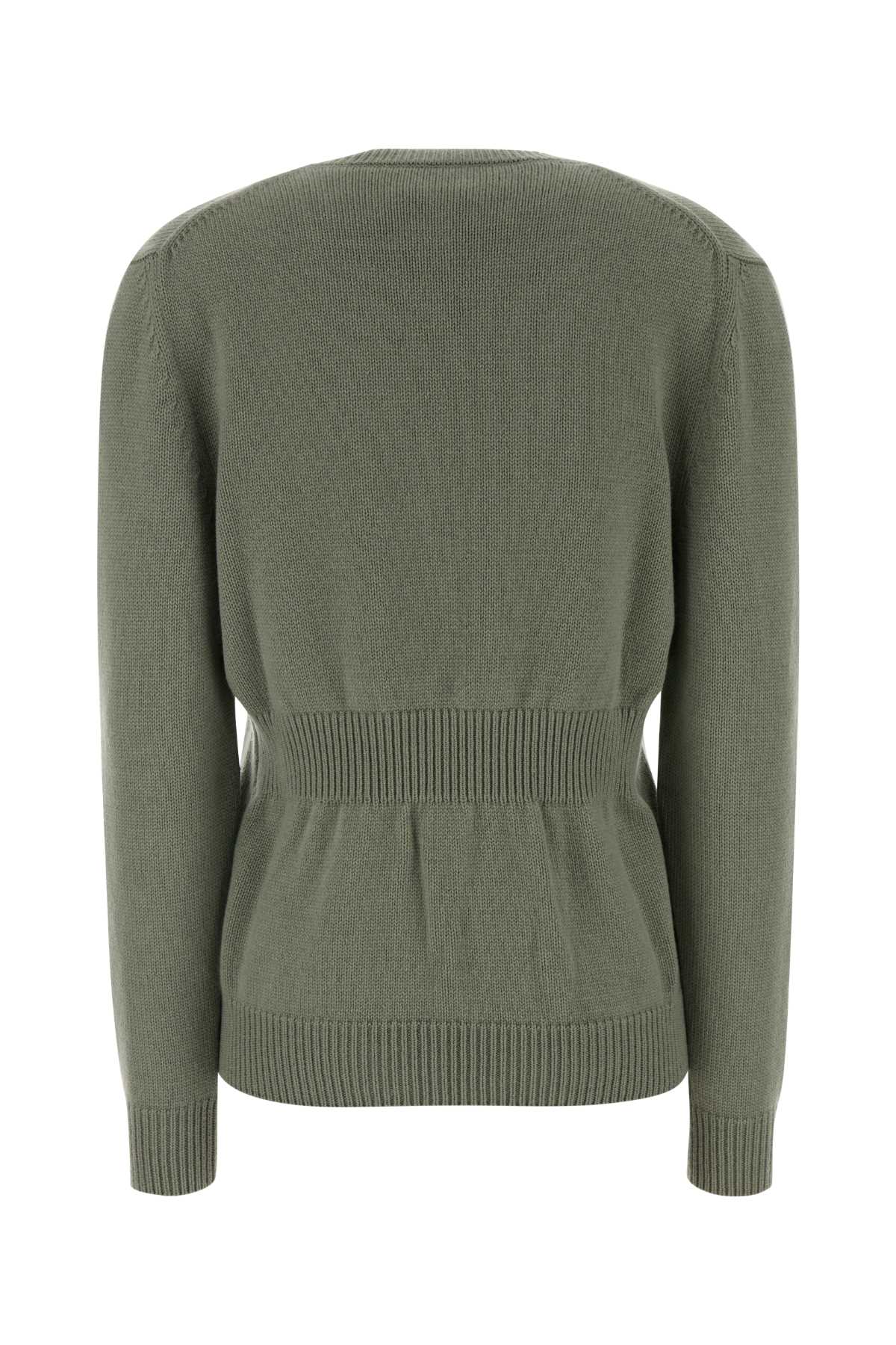 Fendi Women Sage Green Stretch Cashmere Sweater FENDI