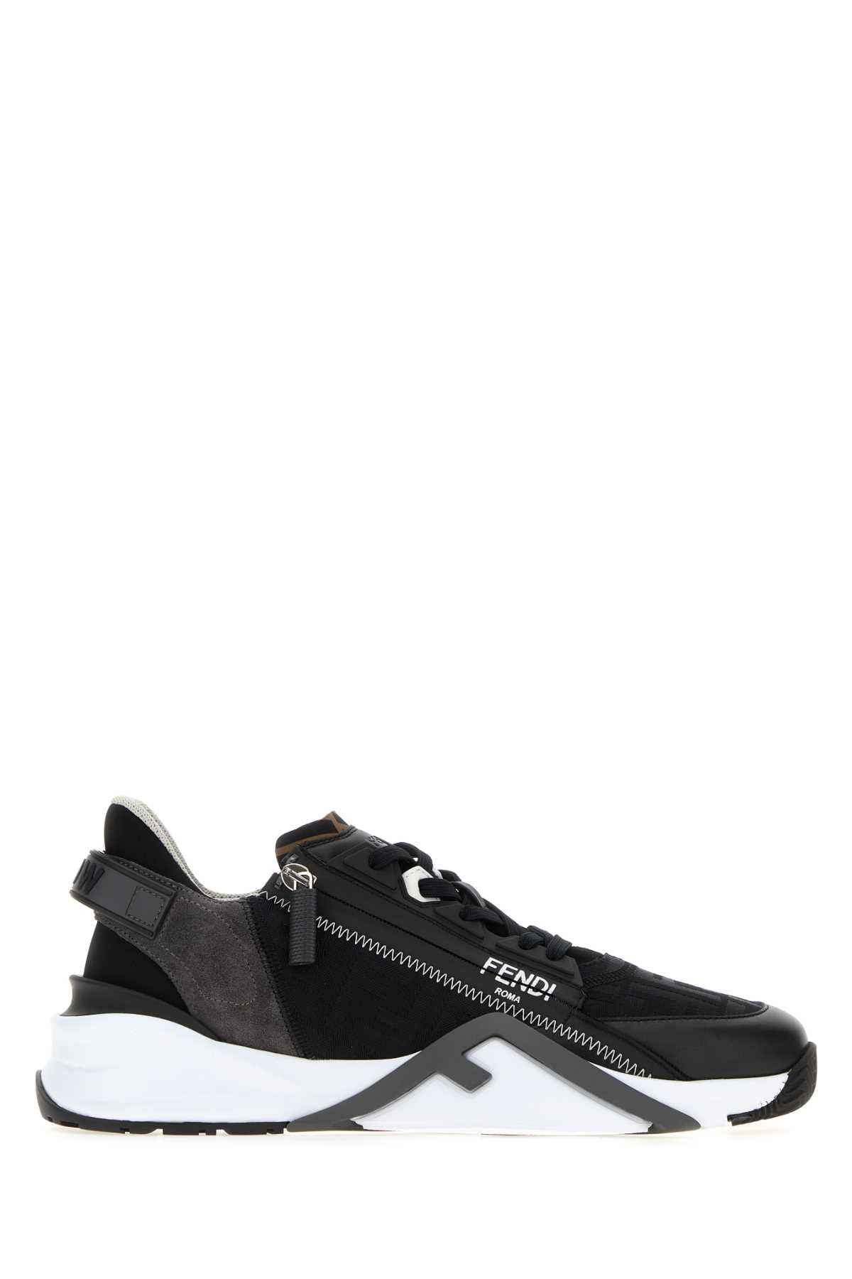 Fendi Men Black Jacquard Fendi Flow Sneakers FENDI