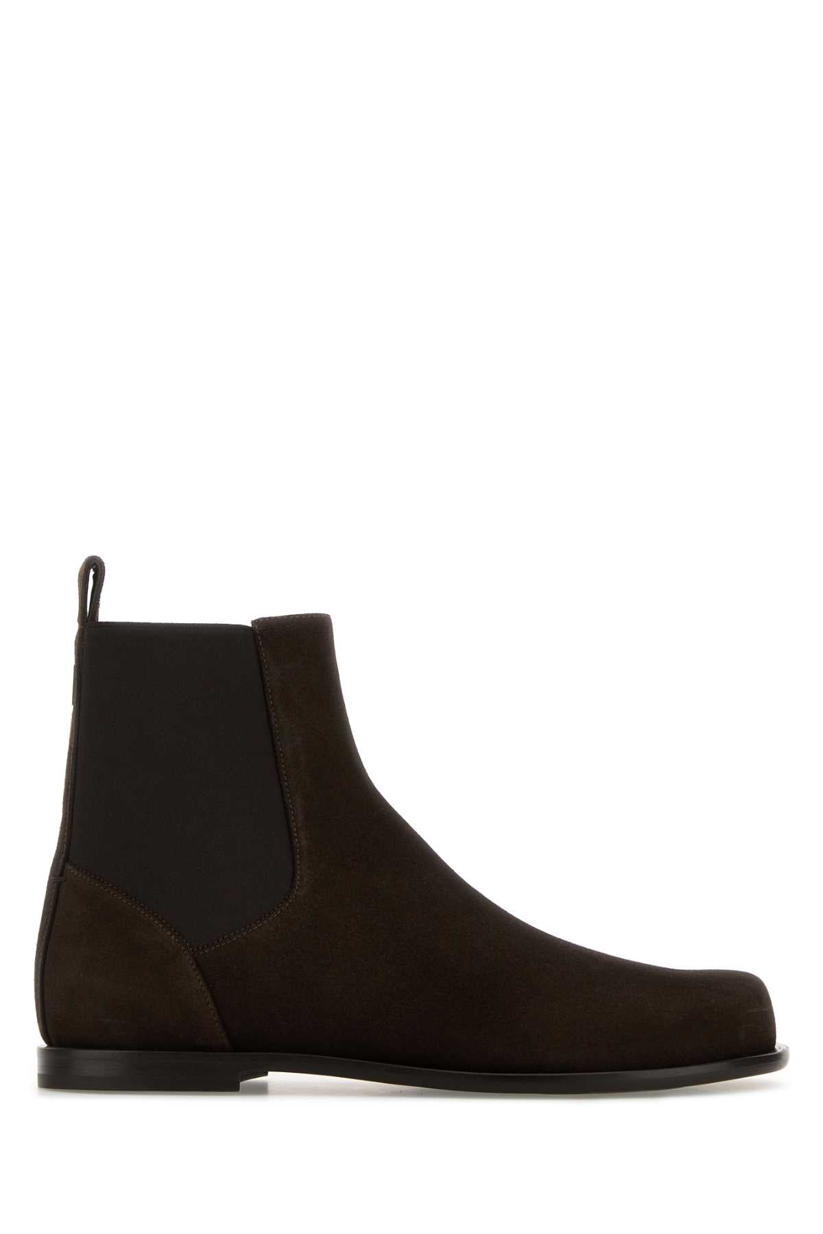 Fendi Men Brown Suede Chelsea Ankle Boots FENDI
