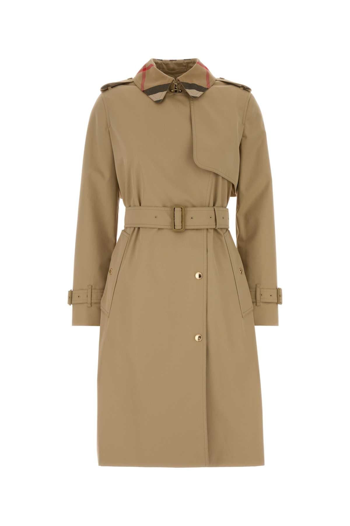 Burberry Women Beige Cotton Trench Coat BURBERRY