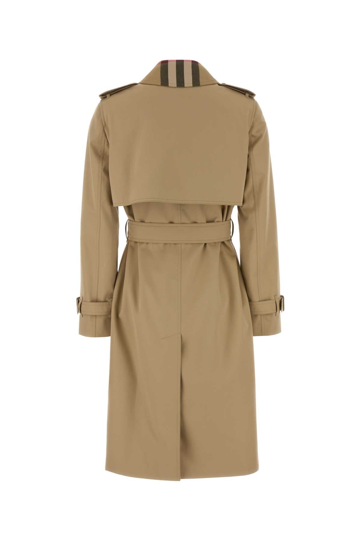 Burberry Women Beige Cotton Trench Coat BURBERRY