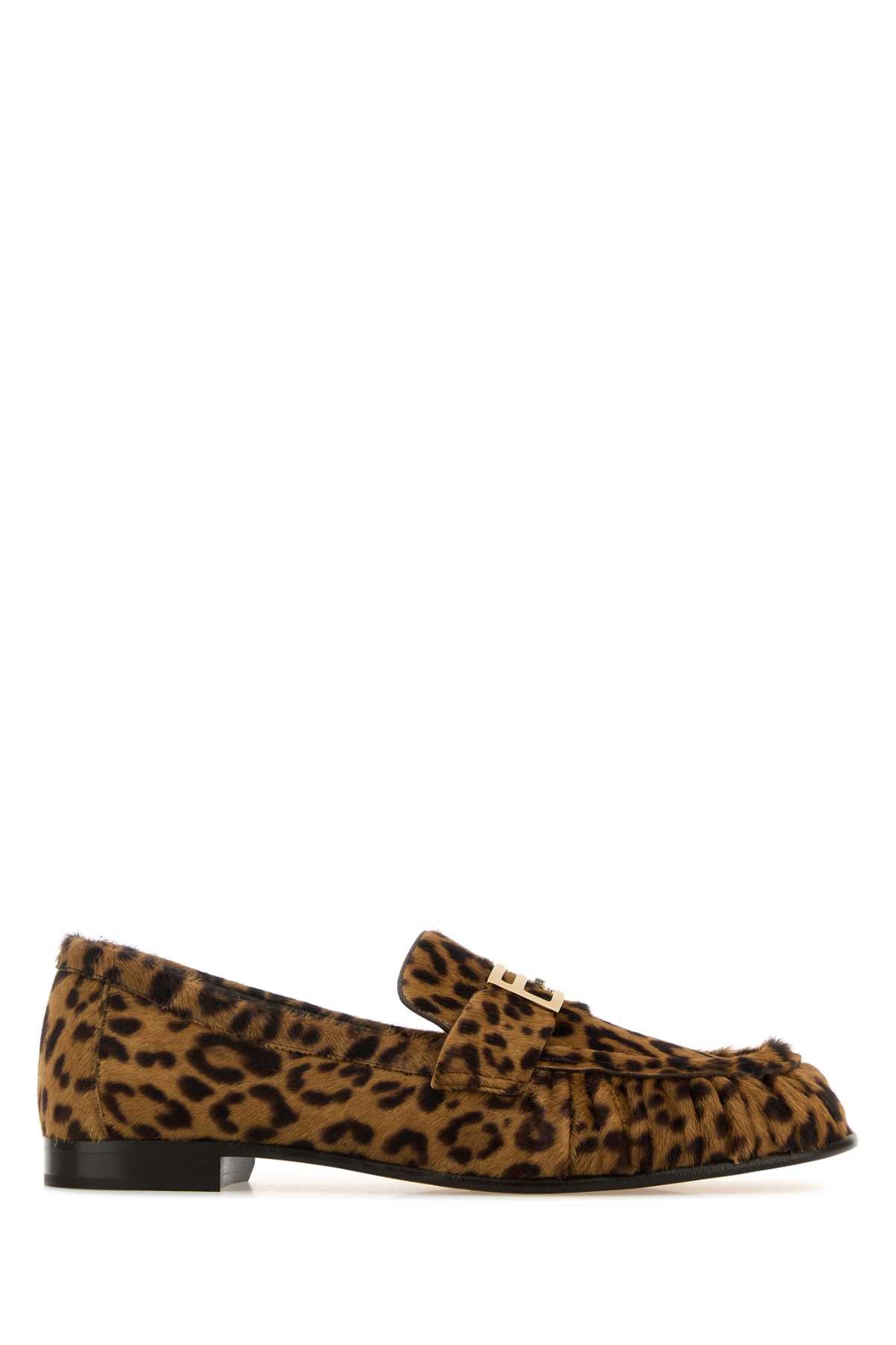 Fendi Women Printed Calf Hair Baguette Loafers FENDI