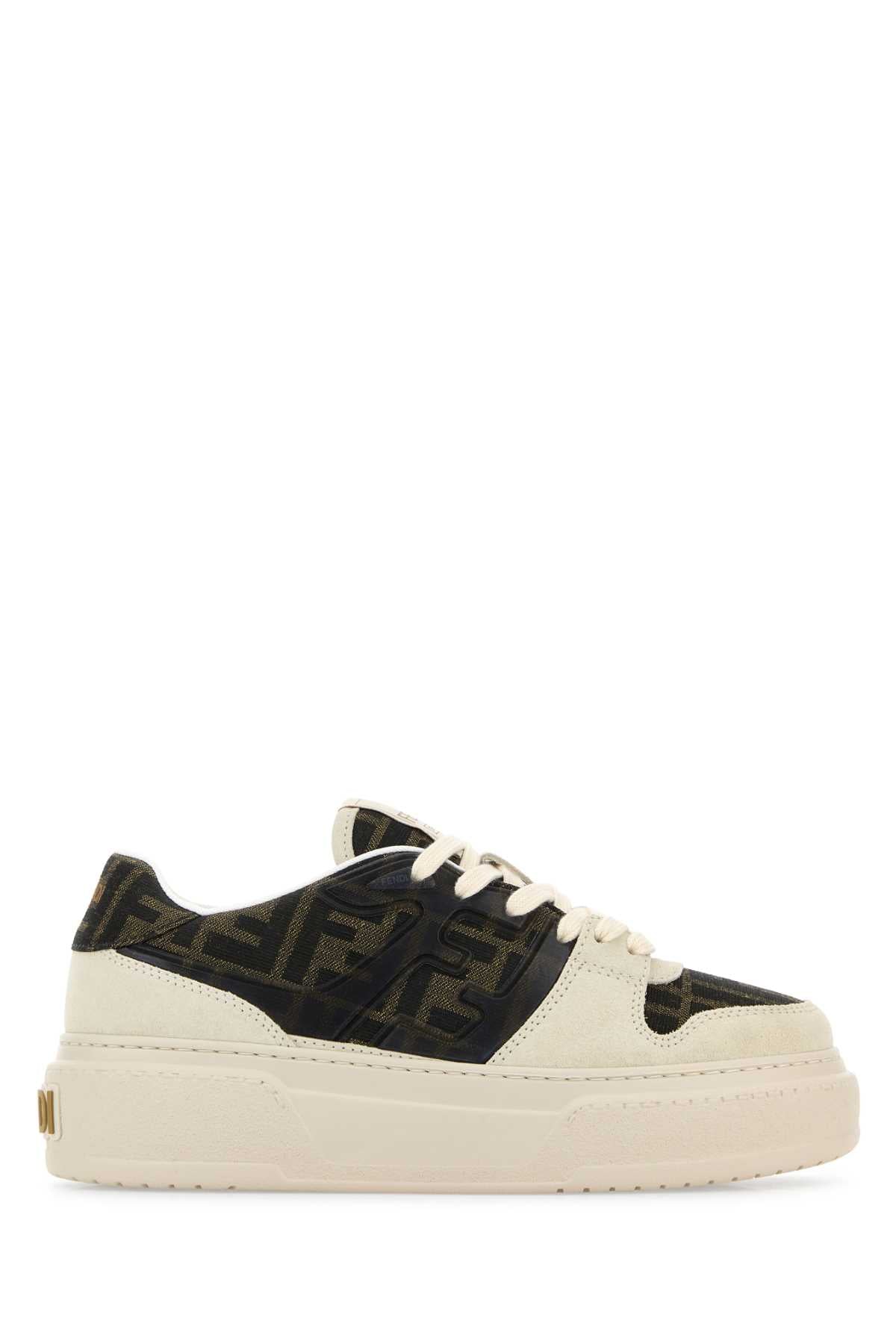 Fendi Women Multicolor Suede And Fabric Match Sneakers FENDI