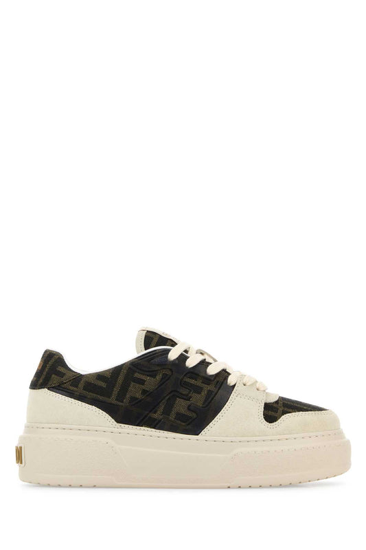 Fendi Women Multicolor Suede And Fabric Match Sneakers FENDI