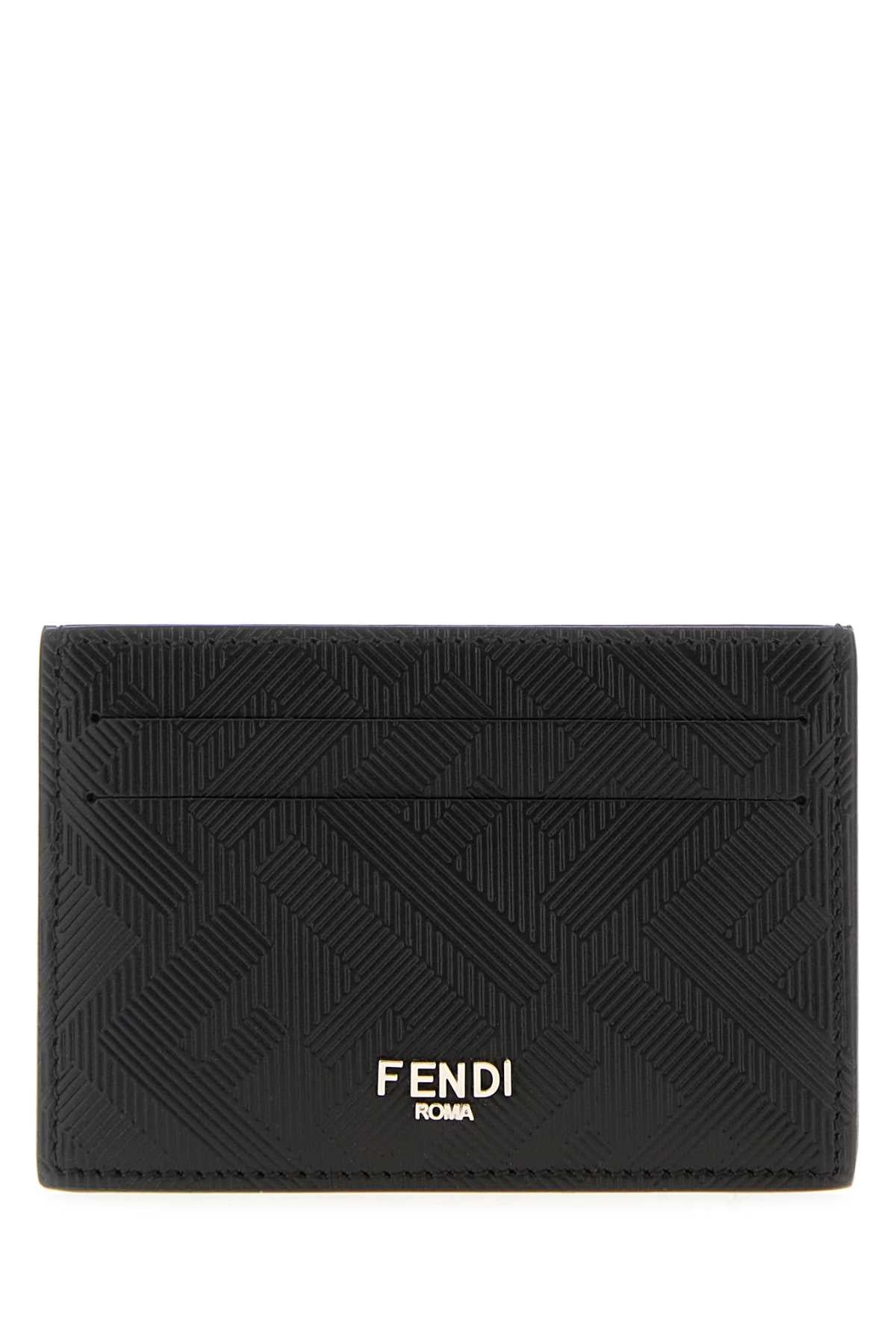 Fendi Men Black Leather Card Holder FENDI