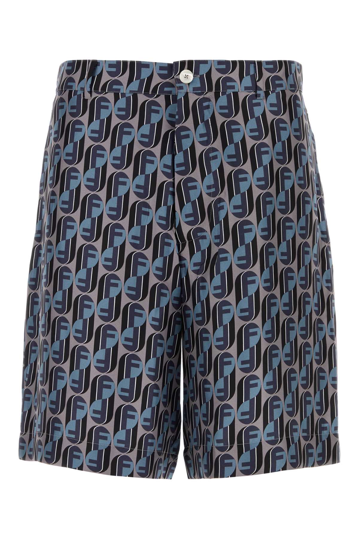 Fendi Men Printed Silk Bermuda Shorts FENDI