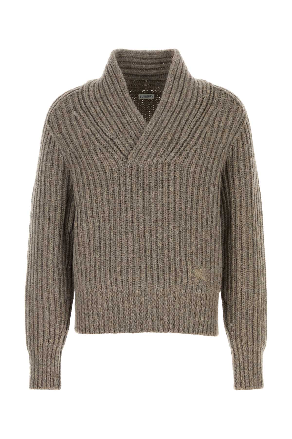Burberry Men Dove Grey Wool Sweater BURBERRY