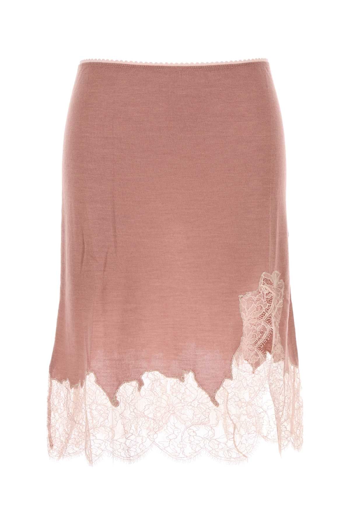 Fendi Women Pink Cashmere Blend Skirt FENDI