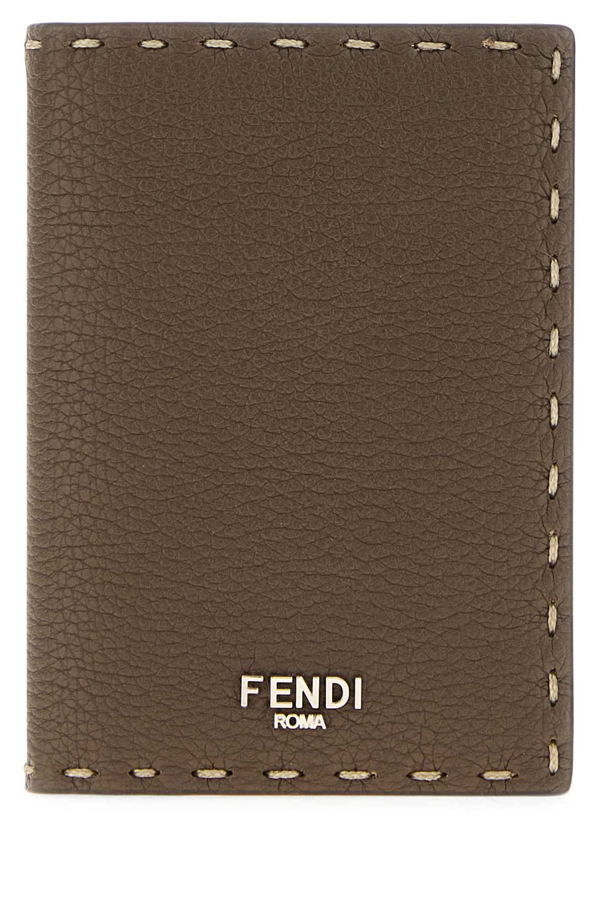 Fendi Men Mud Leather Card Holder FENDI