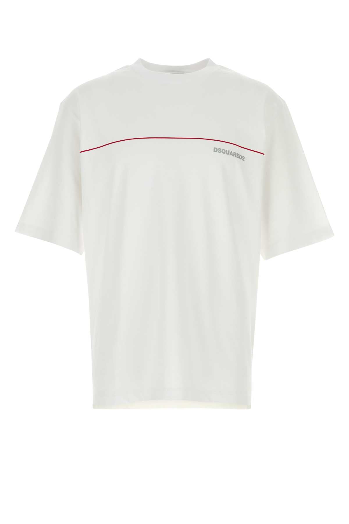 Dsquared Men White Cotton Oversize T-Shirt DSQUARED2