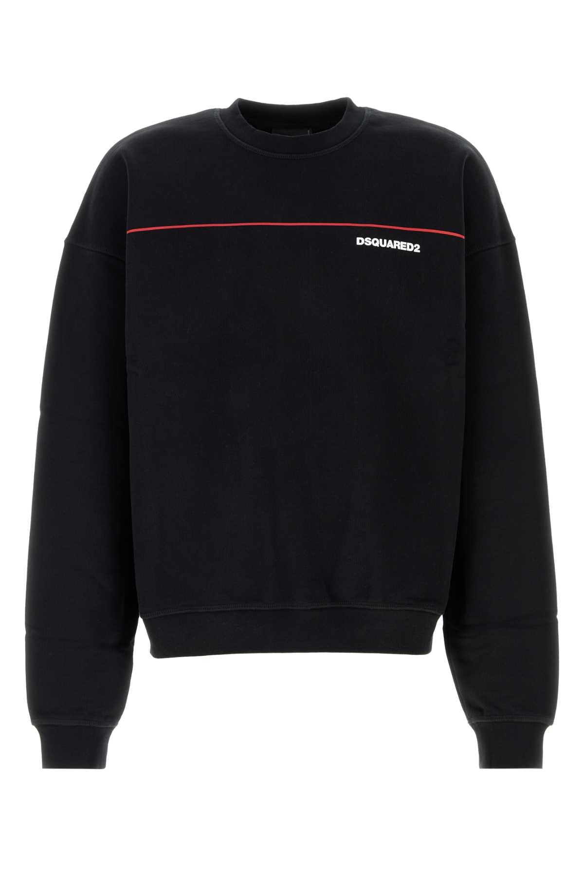 Dsquared Men Black Cotton Sweatshirt DSQUARED2