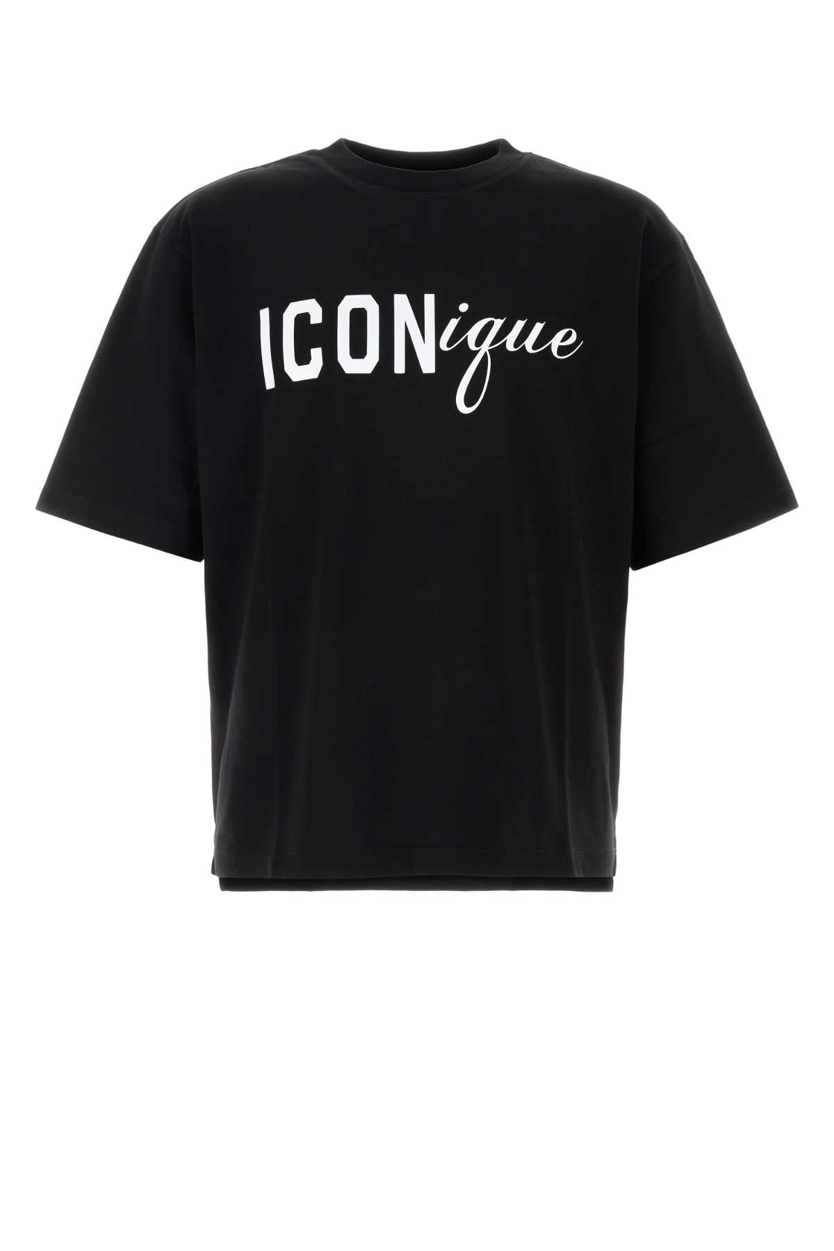 Dsquared Men Black Cotton Oversize T-Shirt DSQUARED2