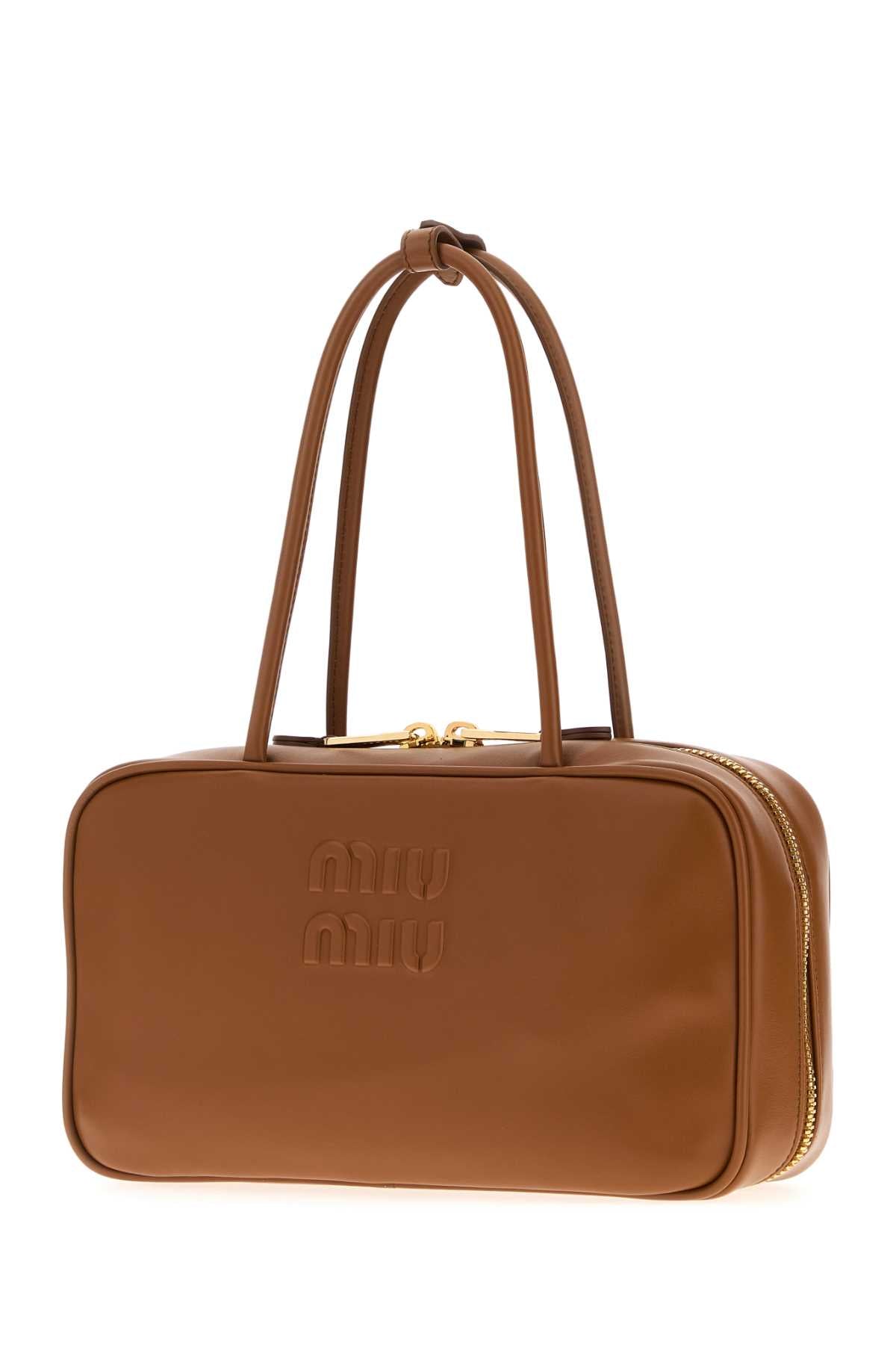 Miu Miu Women Caramel Leather Shoulder Bag MIU MIU