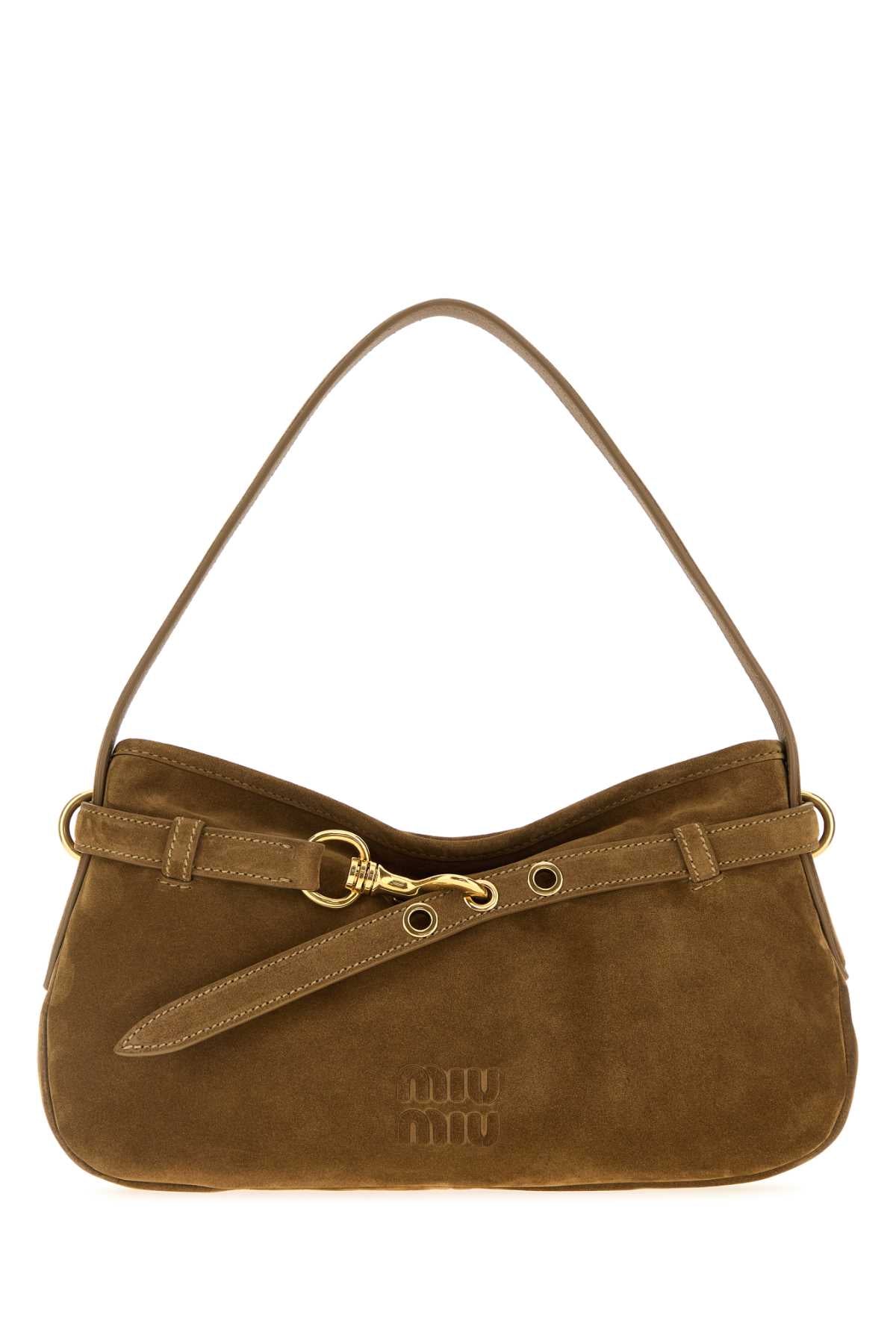 Miu Miu Women Biscuit Suede Avenue Shoulder Bag MIU MIU