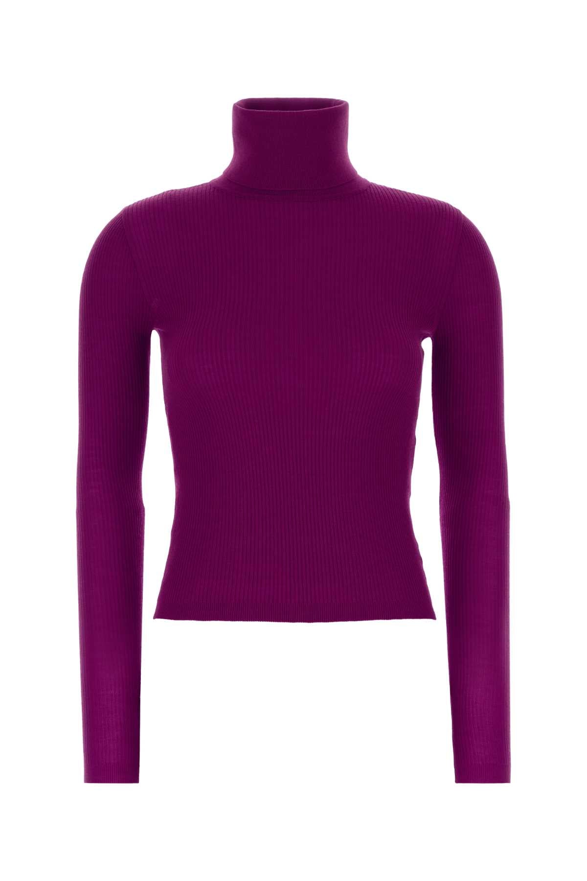 Saint Laurent Women Purple Cashmere Blend Sweater SAINT LAURENT