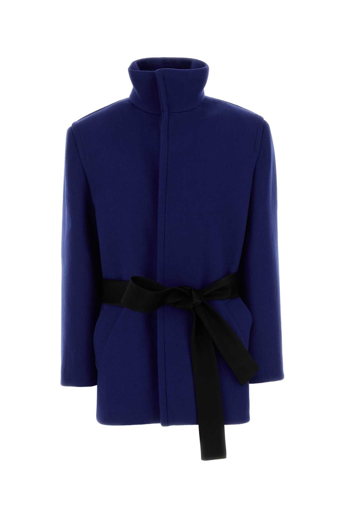Saint Laurent Women Blue Wool Jacket SAINT LAURENT