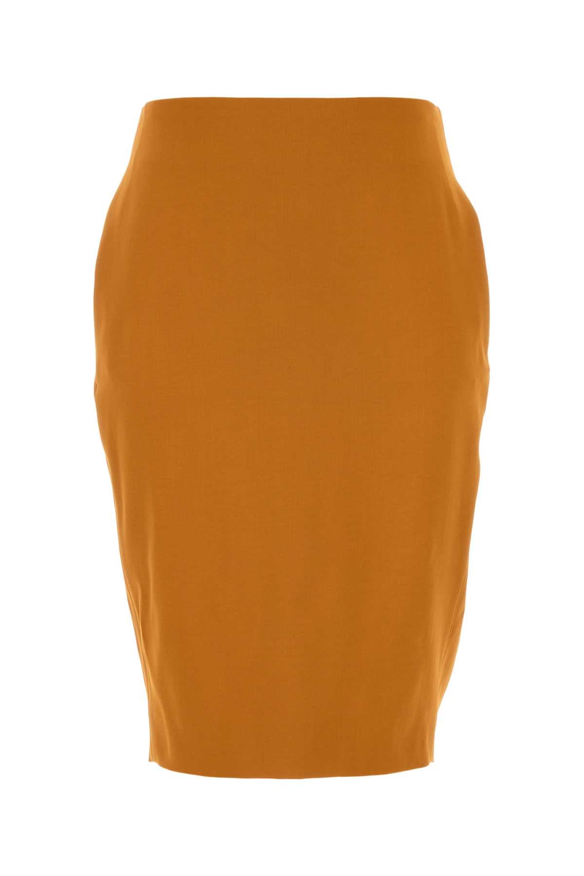 Saint Laurent Women Pastel Orange Stretch Viscose Blend Skirt SAINT LAURENT