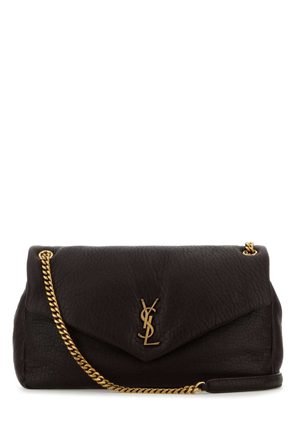 Saint Laurent Women Dark Brown Leather Big Calypso Shoulder Bag SAINT LAURENT