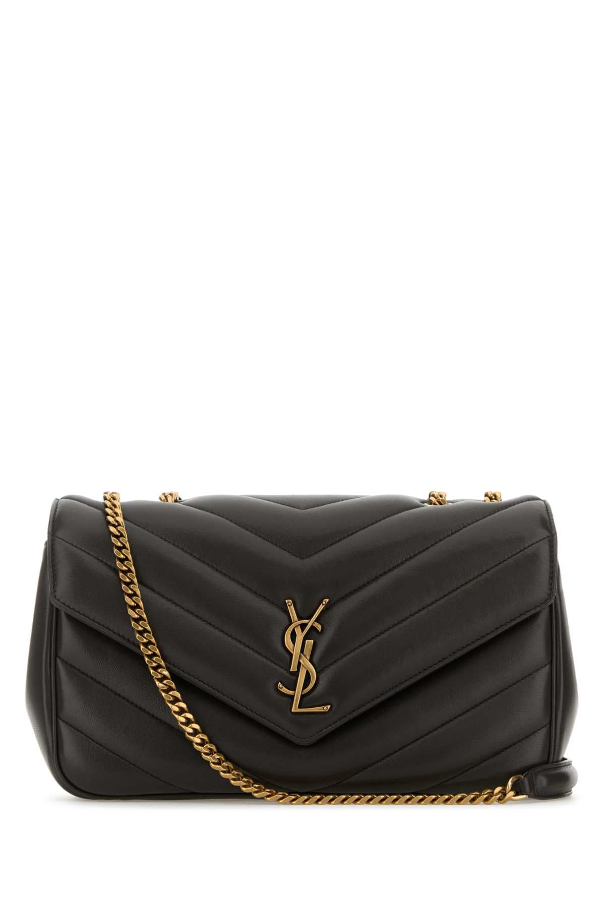 Saint Laurent Women Dark Brown Leather Medium Loulou Shoulder Bag SAINT LAURENT